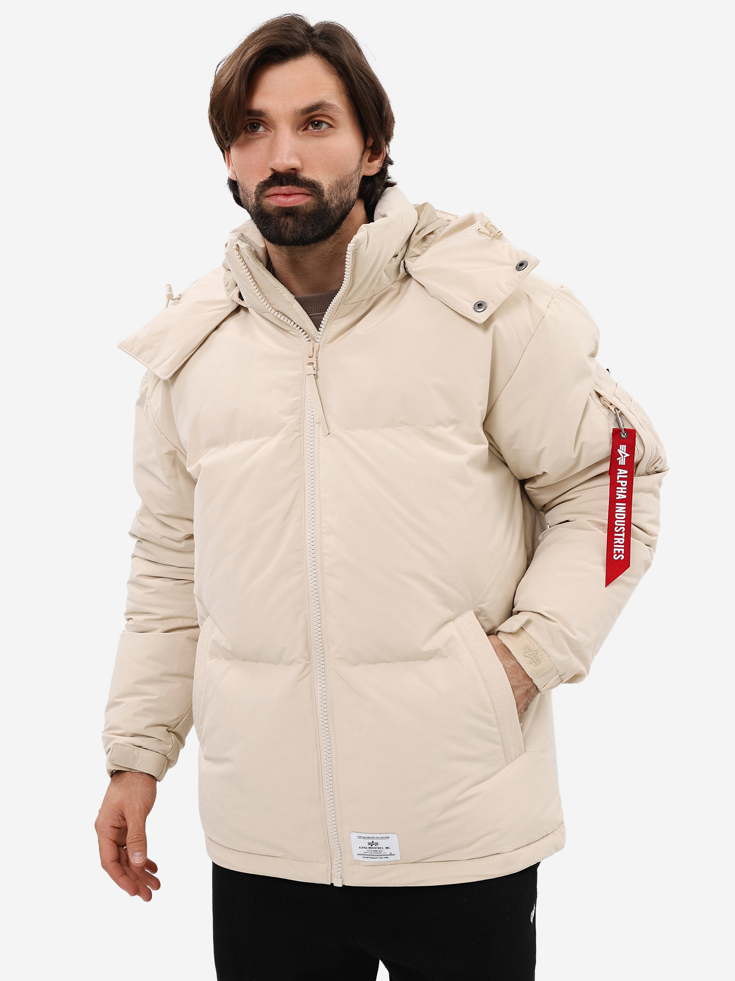 

Пуховик мужской зимний Puffer Parka Alpha Industries, Бежевый