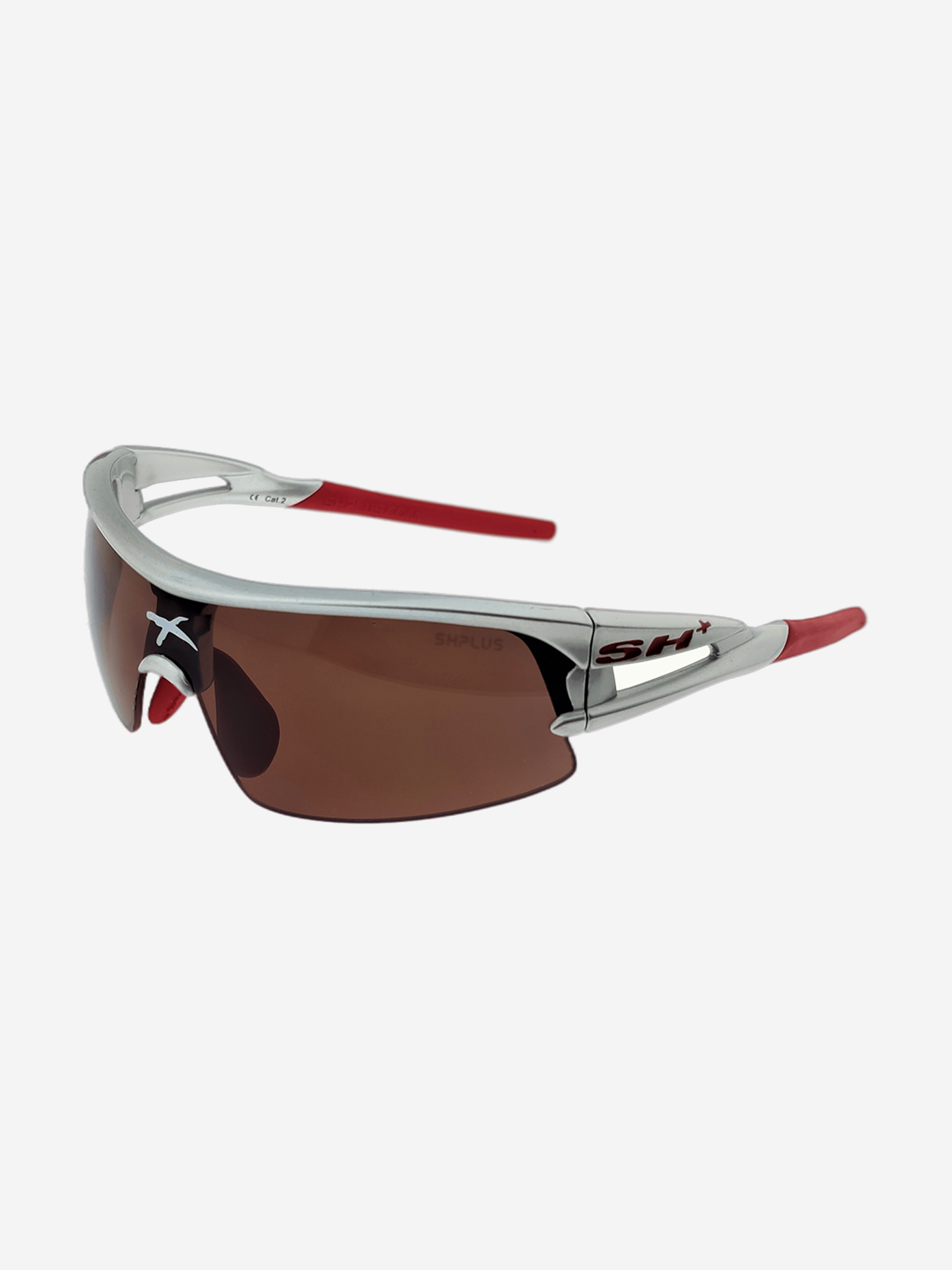 Спортивные очки SH+ RG 4600 Small Face Shiny silver/red polarized (+2 доп. линзы), Серебряный