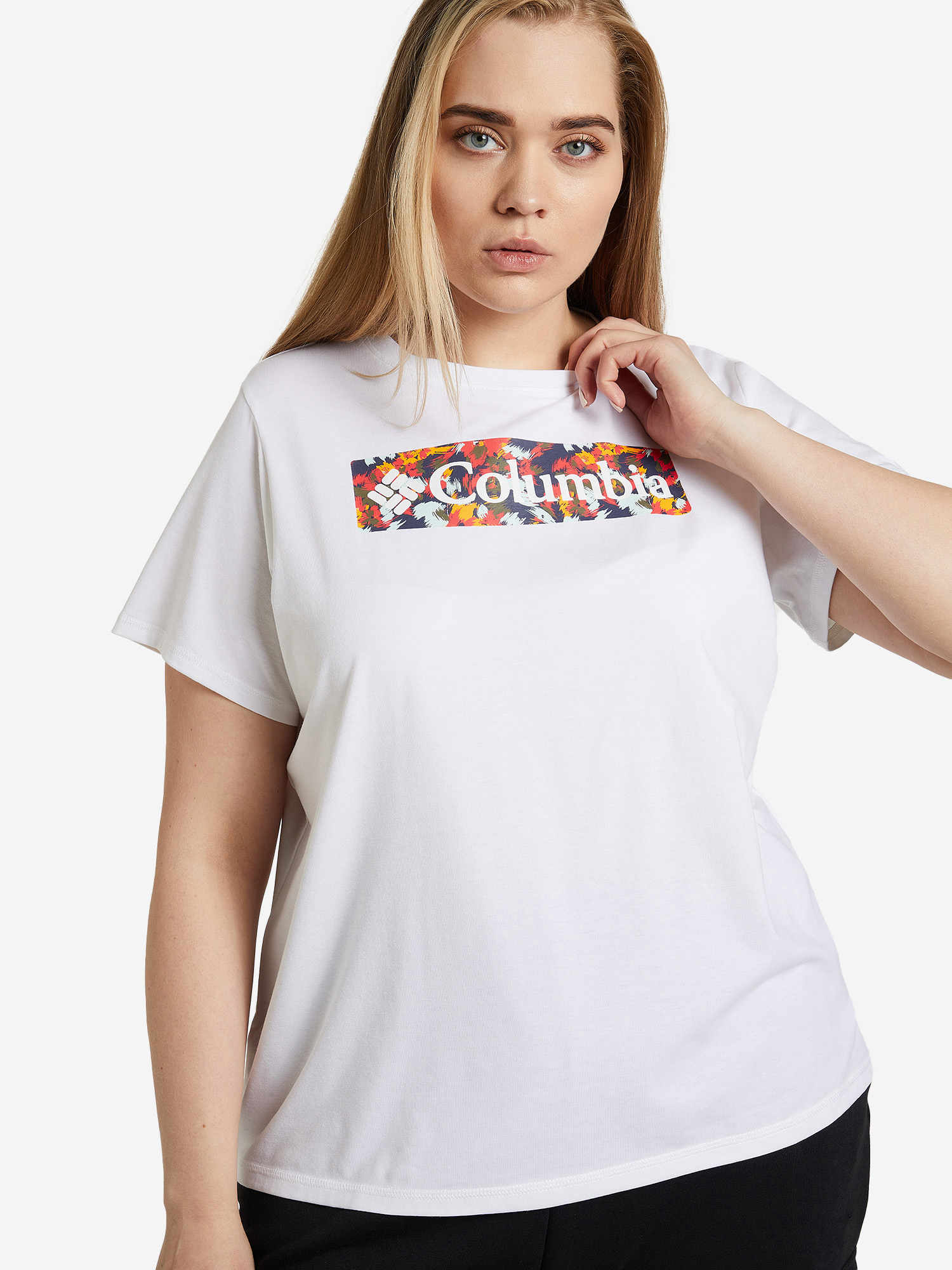 

Футболка женская Columbia Sun Trek SS Graphic Tee, Plus Size, Белый