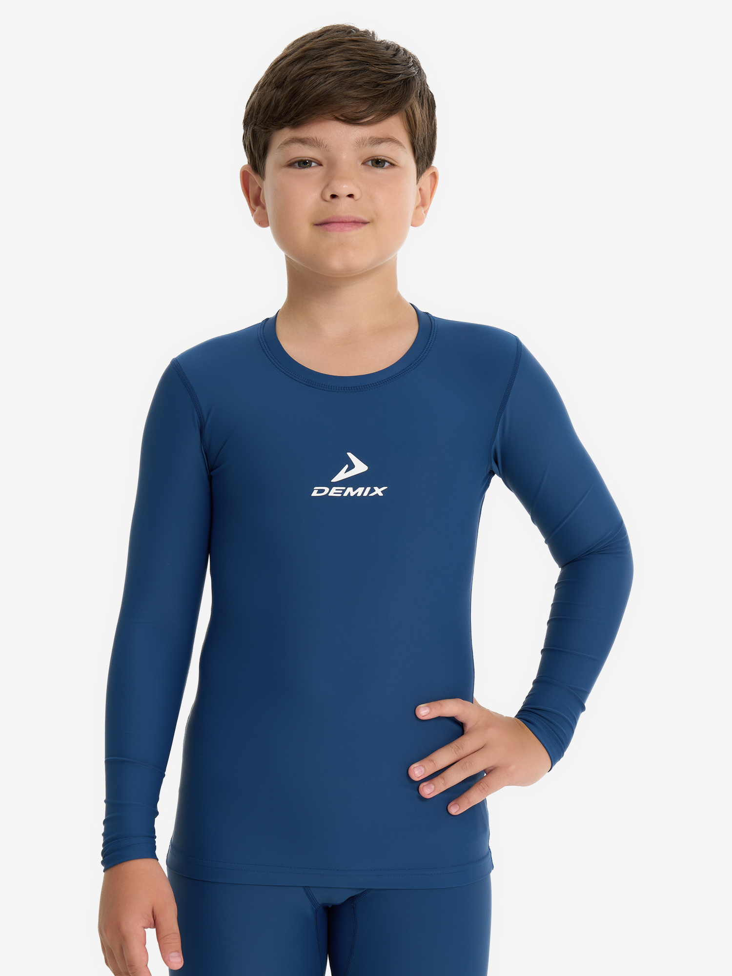 Изображение товара Лонгслив компрессионный для мальчиков Demix Сапфировый спорт одежда