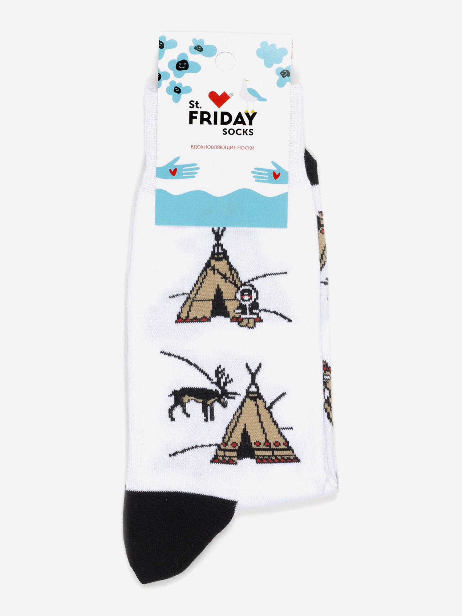 

Носки с рисунками St.Friday Socks, Полярный глэмпинг, Белый