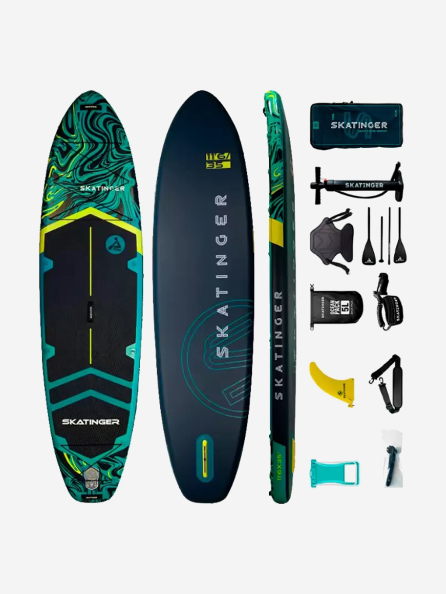 Изображение товара Сапборд Skatinger Prana Dark Green Pro,350х89х15см