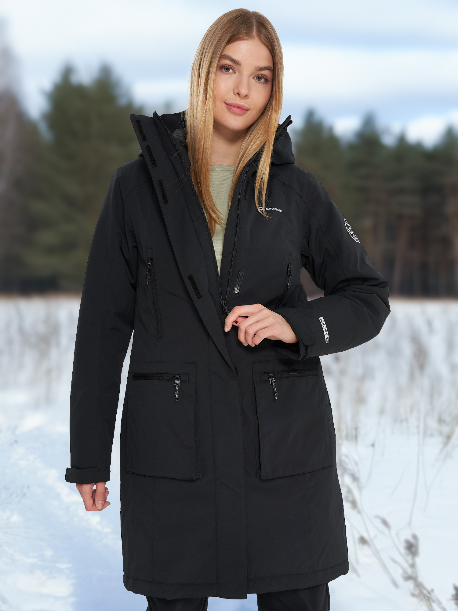 Куртка утепленная женская Outventure, черный, арт. 137336out-99