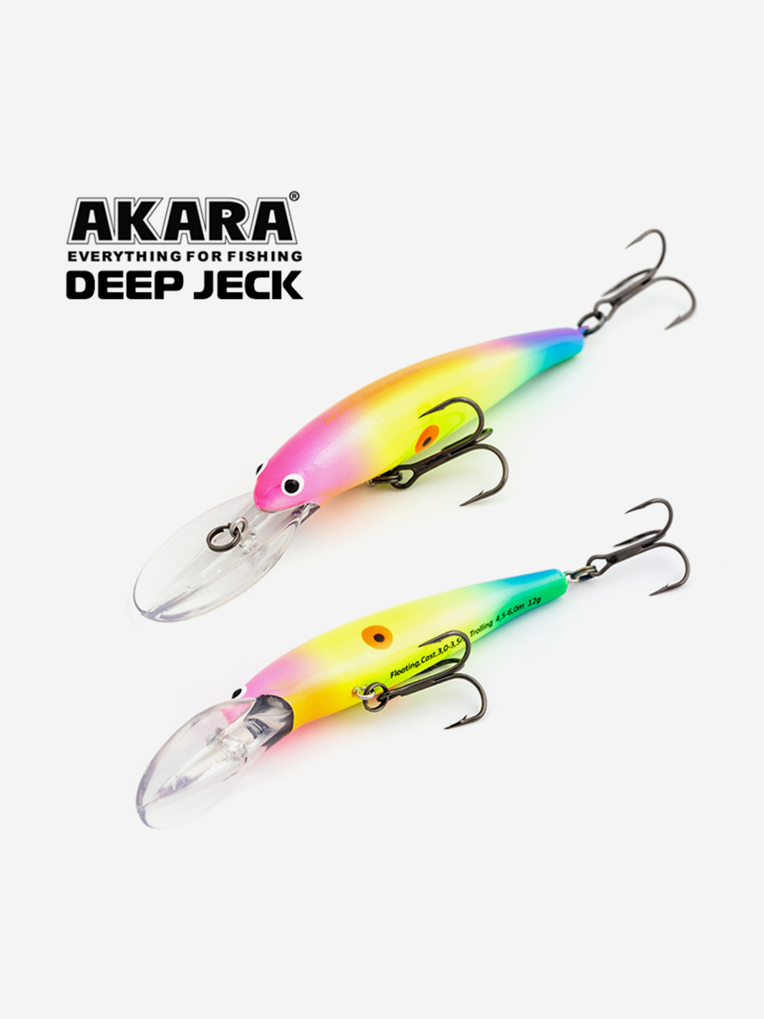 Изображение товара Воблер Akara Deep Jeck 90F минноу плавающий для троллинга на щуку, судака, окуня 12,1гр A126