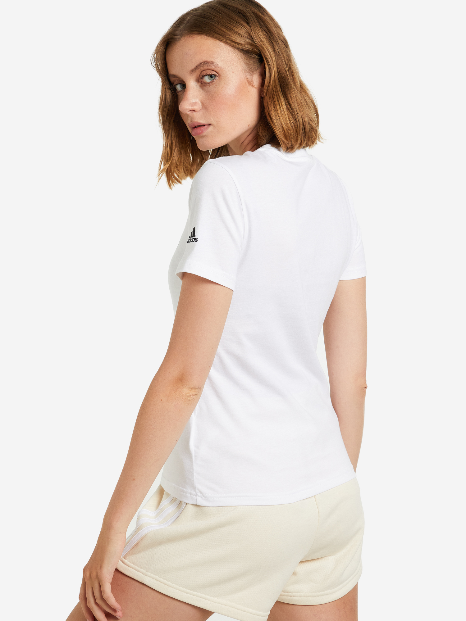 фото Футболка женская adidas essentials slim logo, белый