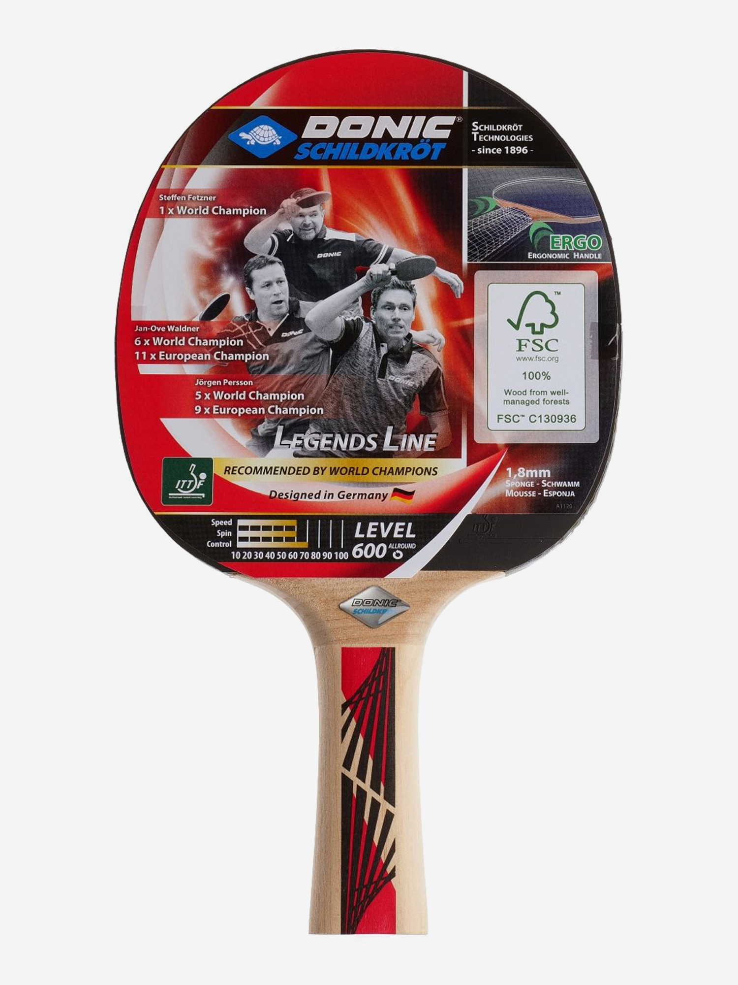 

Ракетка DONIC LEGENDS 600, Красный