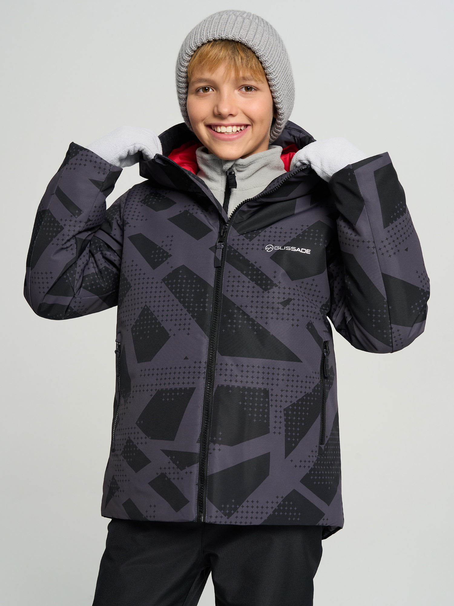 Изображение товара Куртка горнолыжная мембранная детская Glissade, Черный Изображение товара Куртка горнолыжная мембранная детская Glissade, Черный