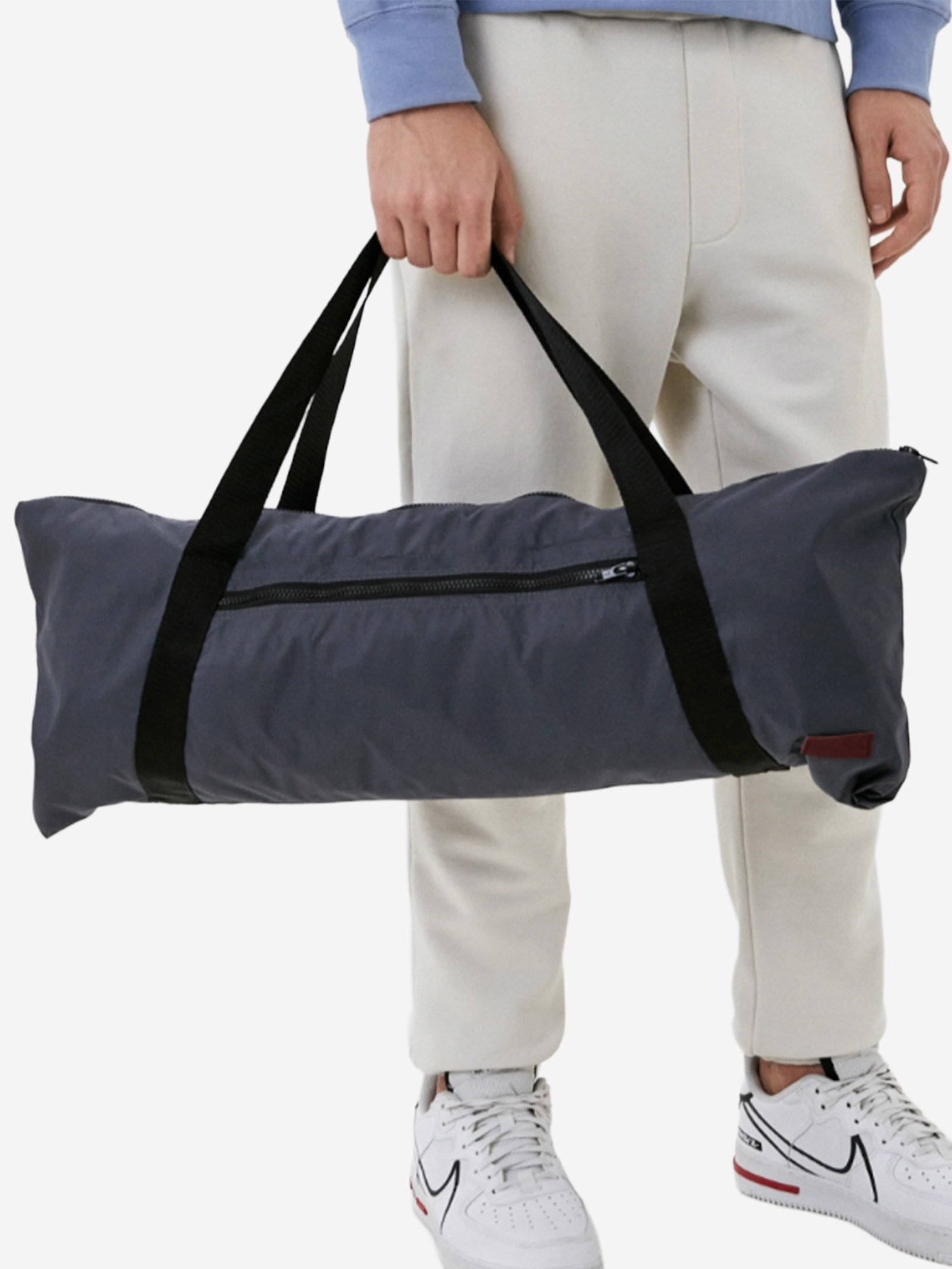 Изображение товара Универсальная спортивная сумка чехол для фитнеса и йоги, серый, водоустойчивая, с ремнем на плечо, на молнии URBAN, 25 х 75, Серый