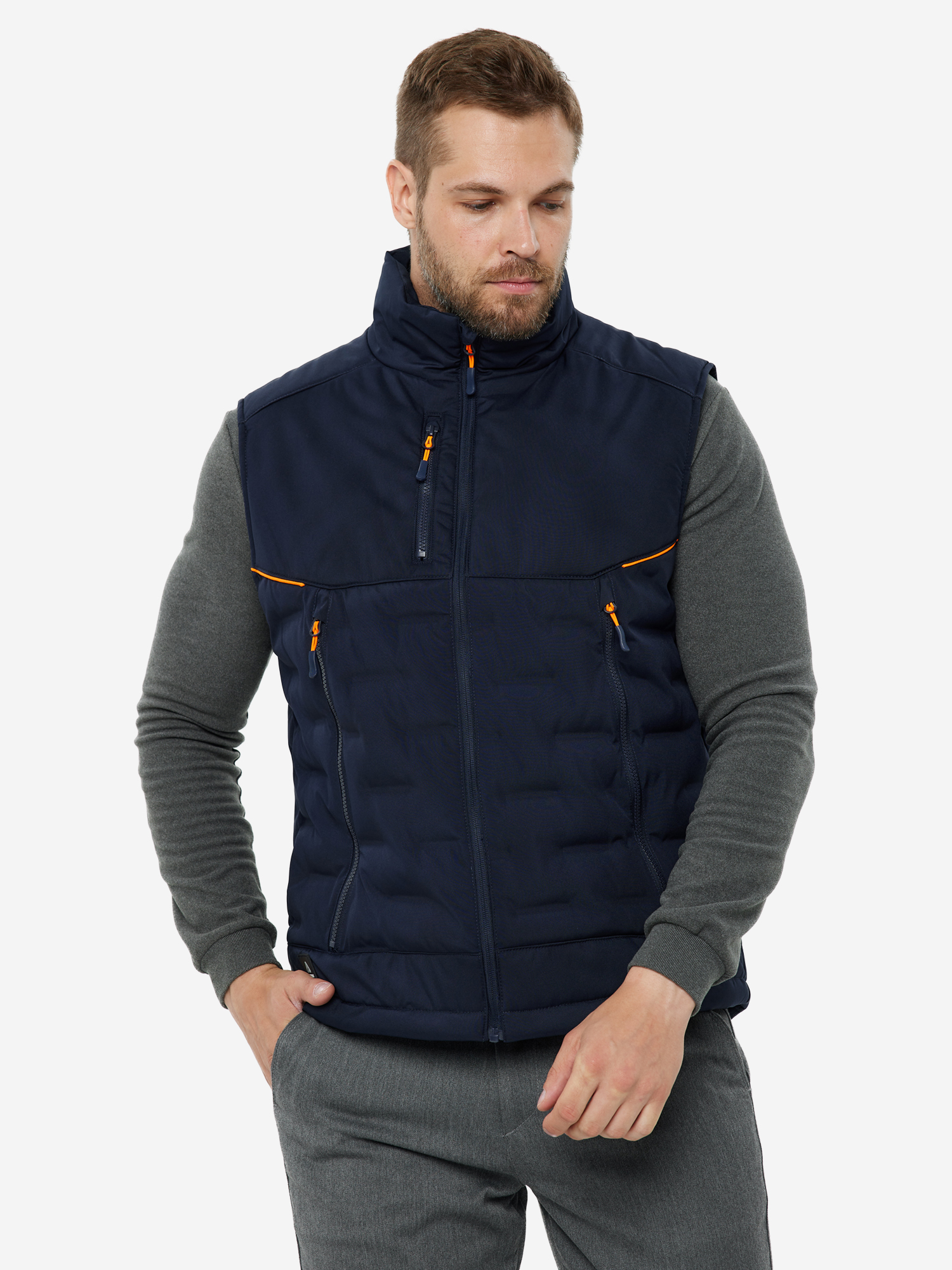 Жилет DELTA PLUS утепленный GRAVITY, Синий GRAVIYLLDD41-NAVY BLUE-ORANGE, размер 50