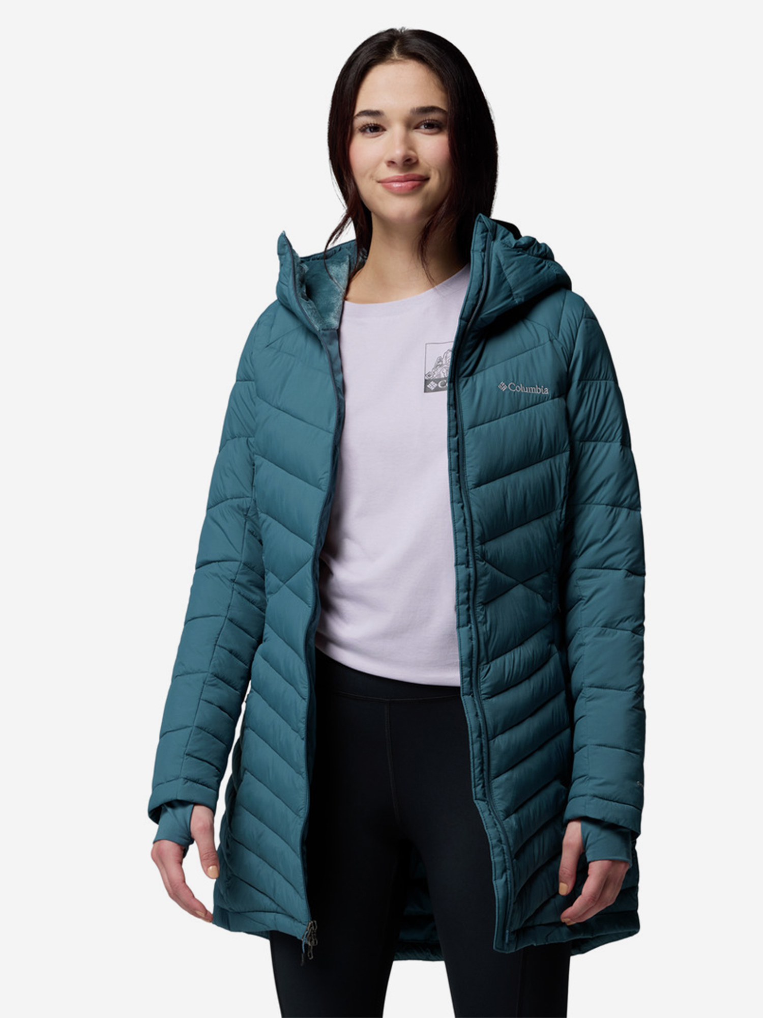 Изображение товара Куртка утепленная женская Columbia Joy Peak II Mid Jacket бирюзовая Изображение товара Куртка утепленная женская Columbia Joy Peak II Mid Jacket бирюзовая