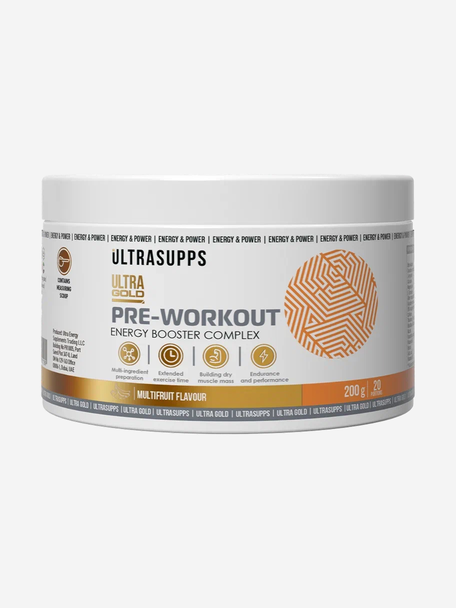 

Предтренировочный комплекс Ultrasupps "Мультифрукт", 200 г, Белый