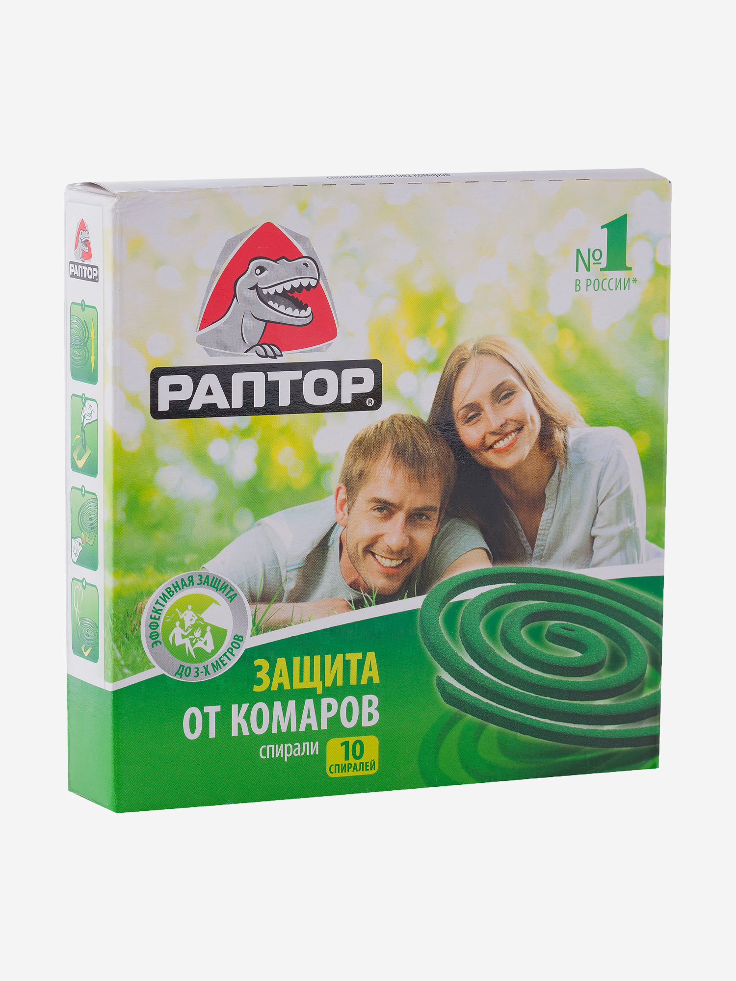 

Спираль от комаров без запаха Gardex Raptor, 10 шт., Зеленый