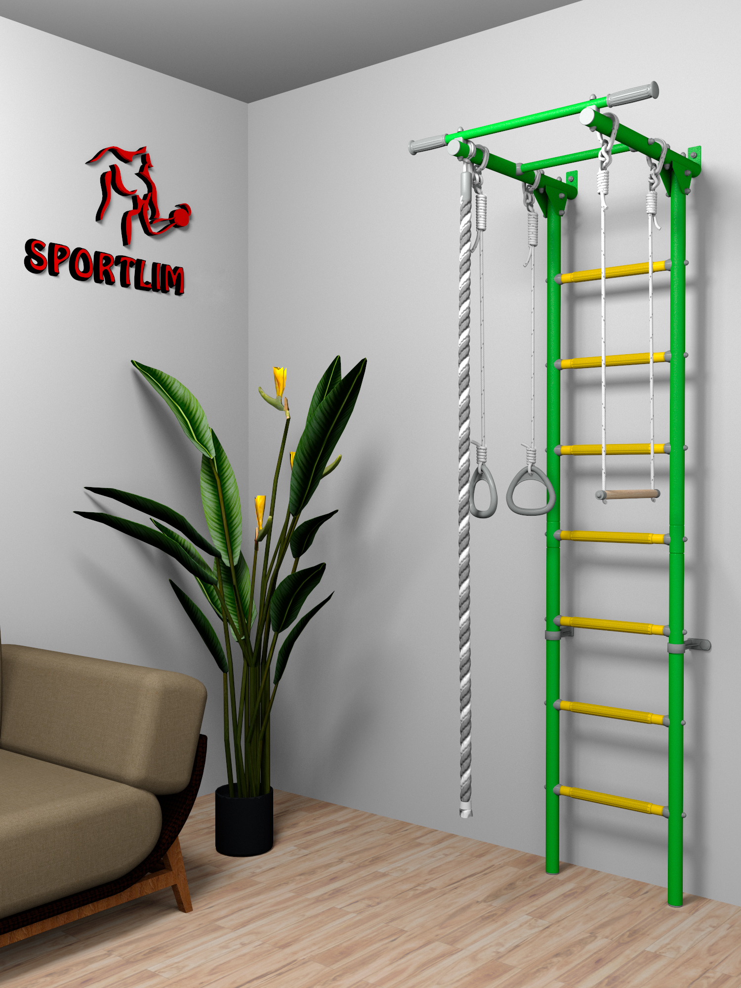 

Шведская стенка DSK3 SportLim (зеленая), Зеленый