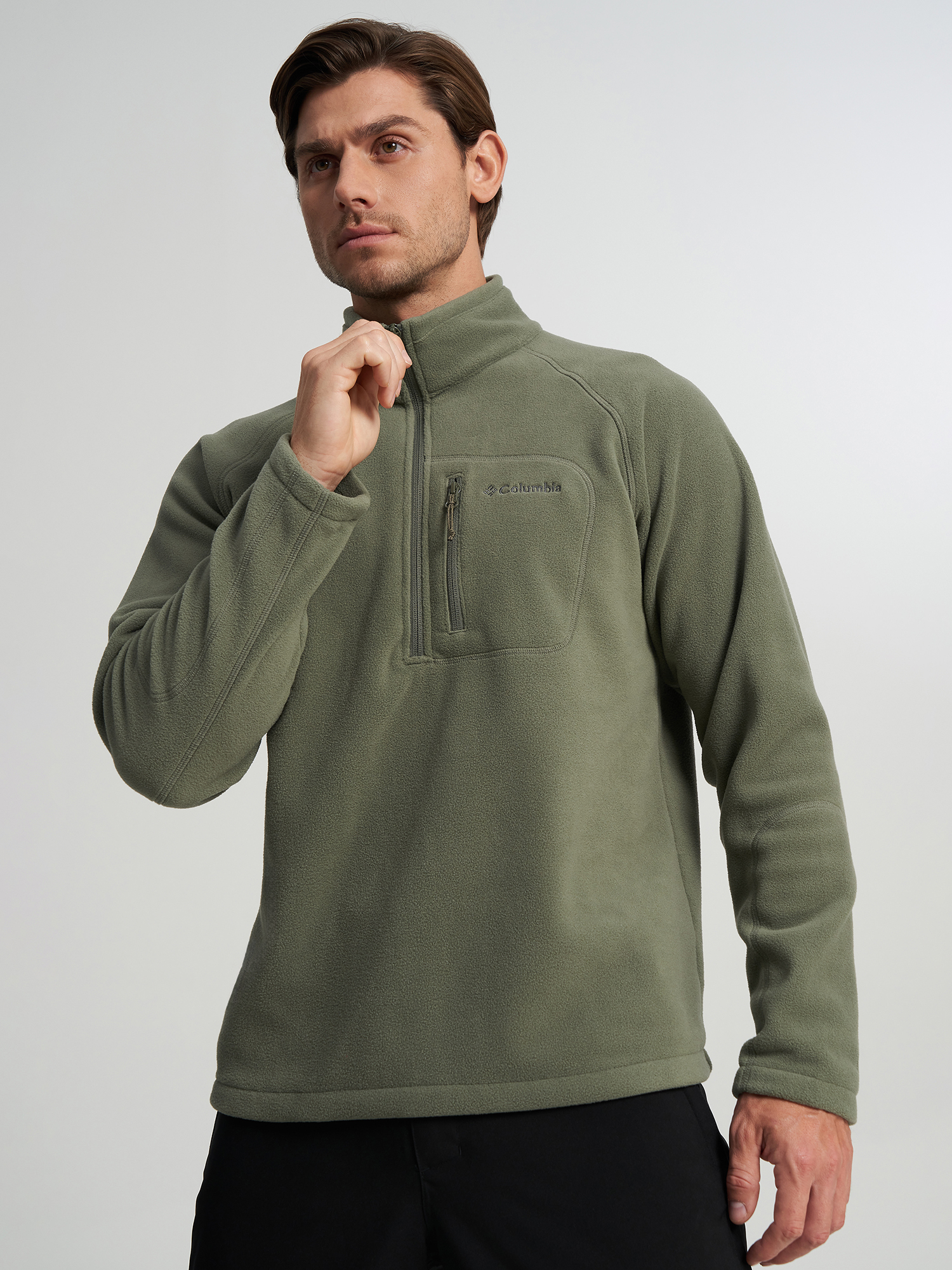 Изображение товара Джемпер флисовый мужской Columbia Fast Trek III Half Zip Fleece, Темно-зеленый