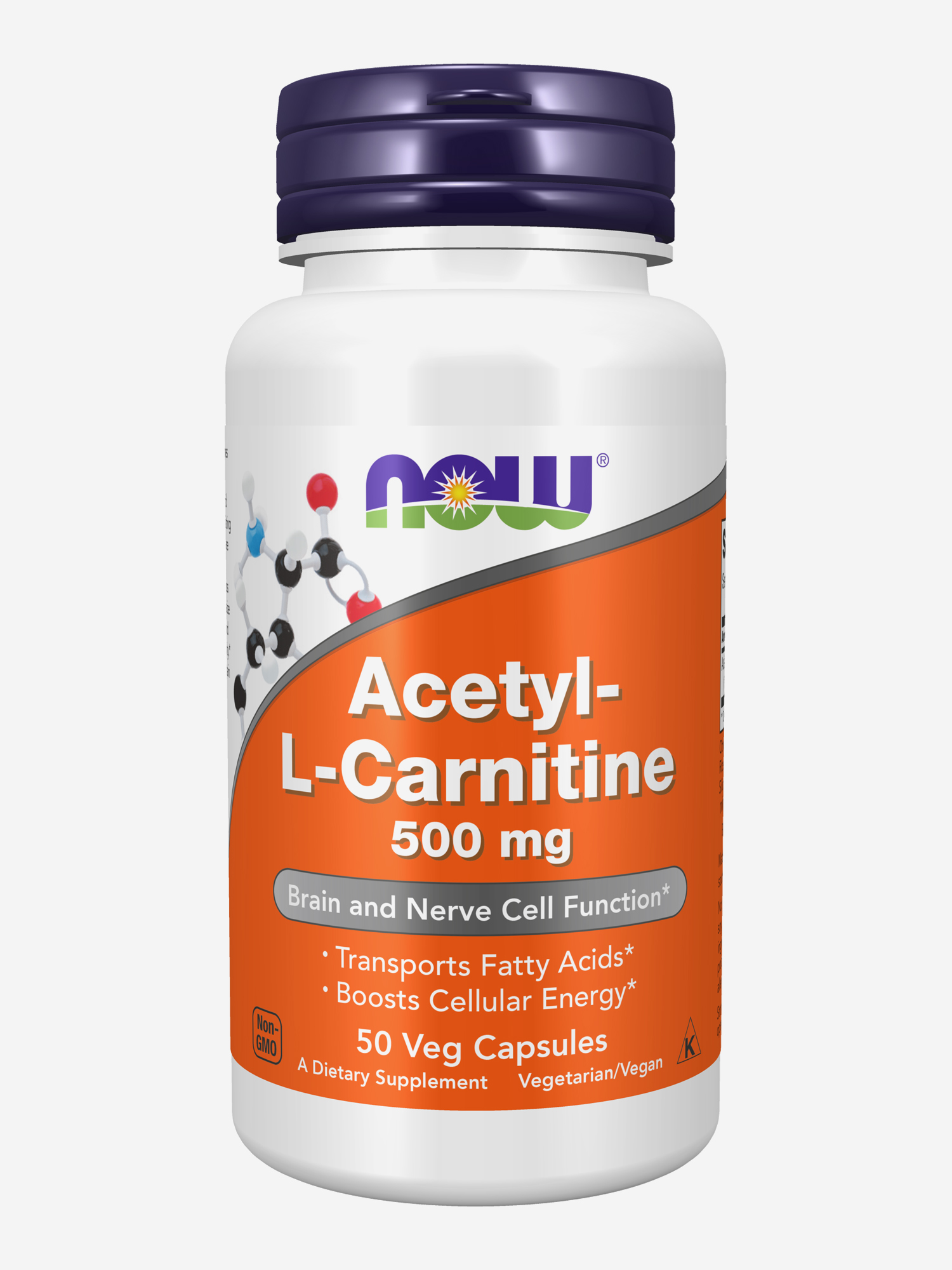 Изображение товара NOW Ацетил L-Карнитин 500мг 50капс для снижения веса и здоровья