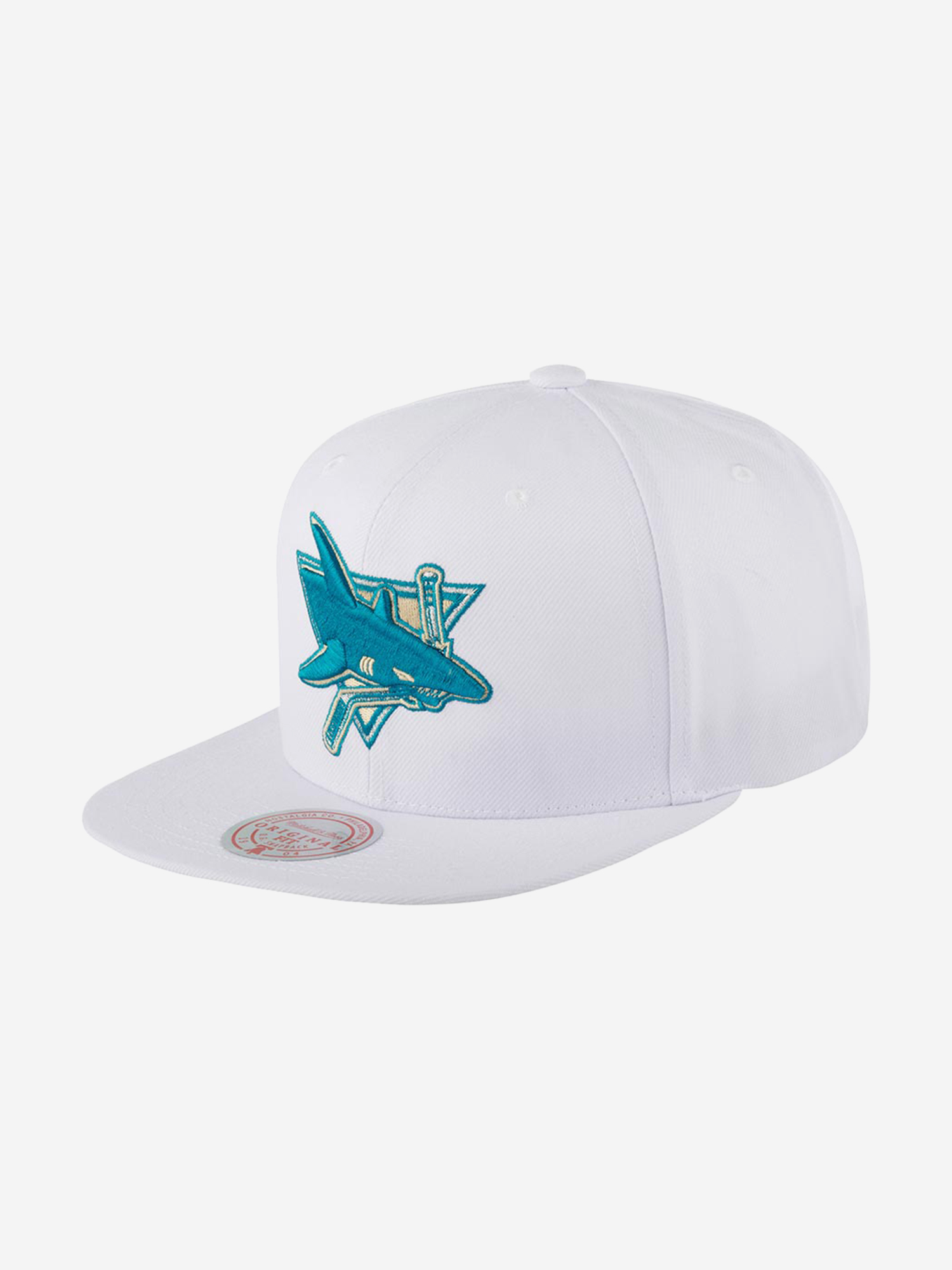 Изображение товара Бейсболка с прямым козырьком MITCHELL NESS HHSS5744-SJSYYPPPWHIT San Jose Sharks NHL