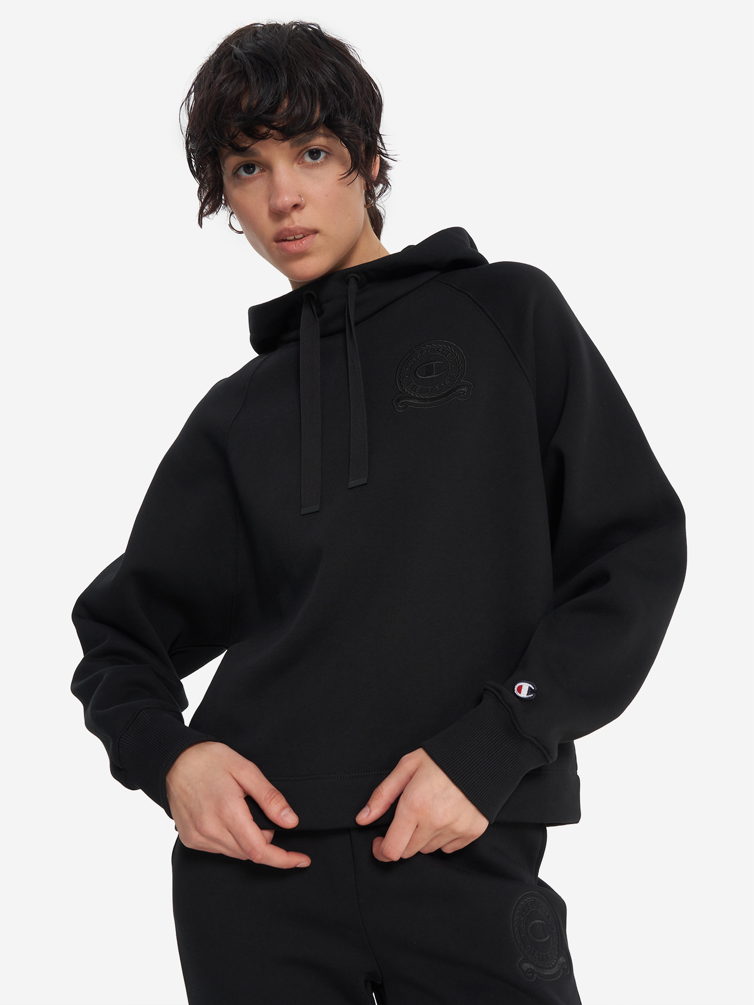 Худи женское Champion, черный, арт. 118582c0k-kk001
