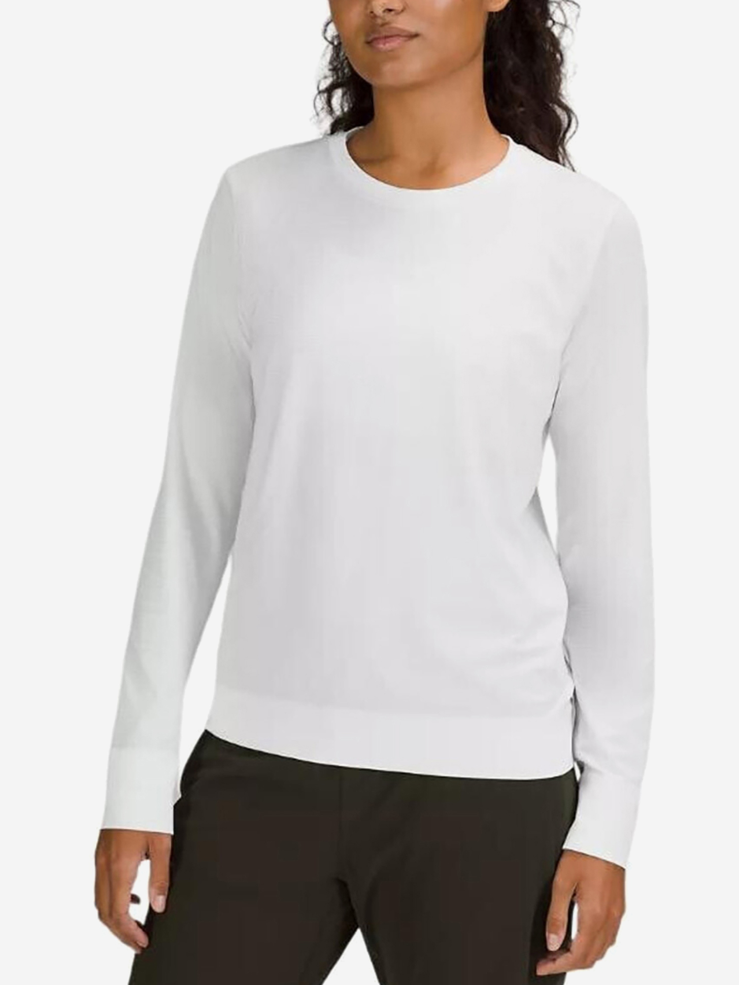 Изображение товара Футболка женская Lululemon белая, спортивная, без принта, короткий рукав