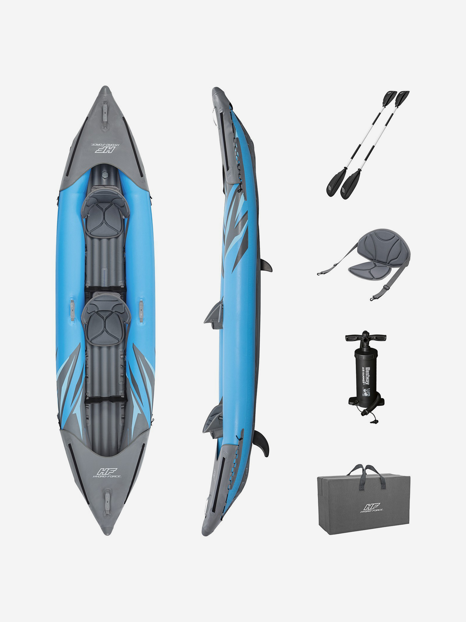 

Байдарка Bestway 65144 Surge Elite X2 (382x94x42cм), Голубой