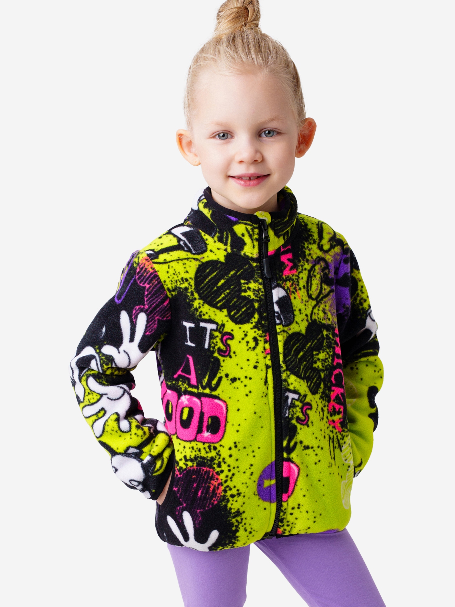 Изображение товара Флисовая толстовка для девочек PlayToday на молнии с капюшоном