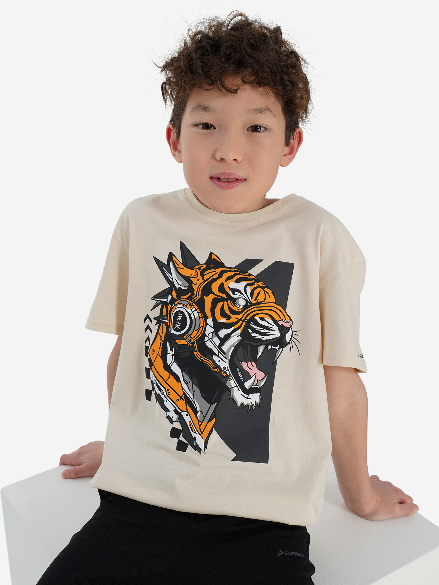 Футболка Demix для мальчиков, бежевый, арт. 32639