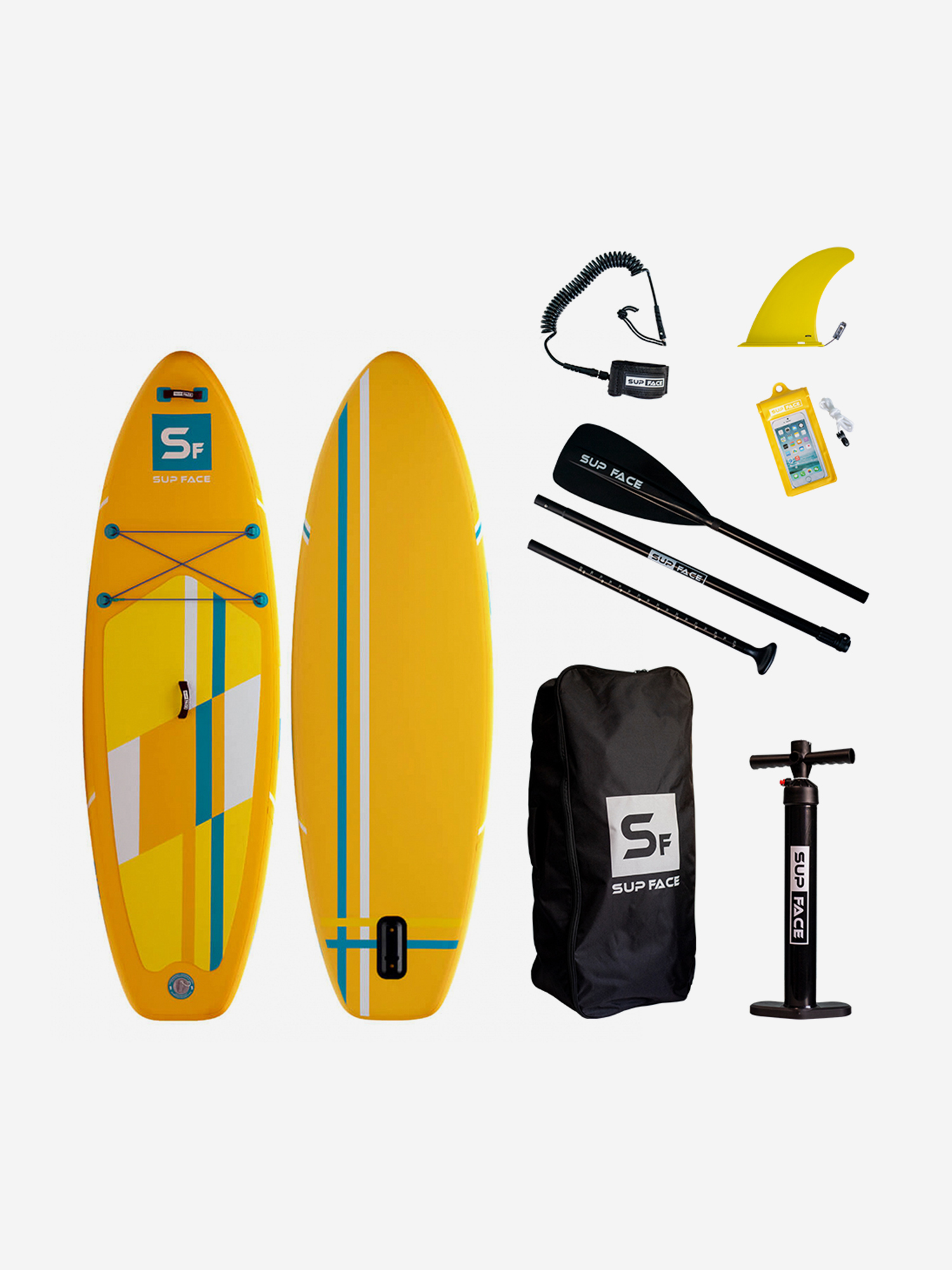 

Доска SUP надувная комплект SUP face Basic 8'7"x30"x5", Желтый