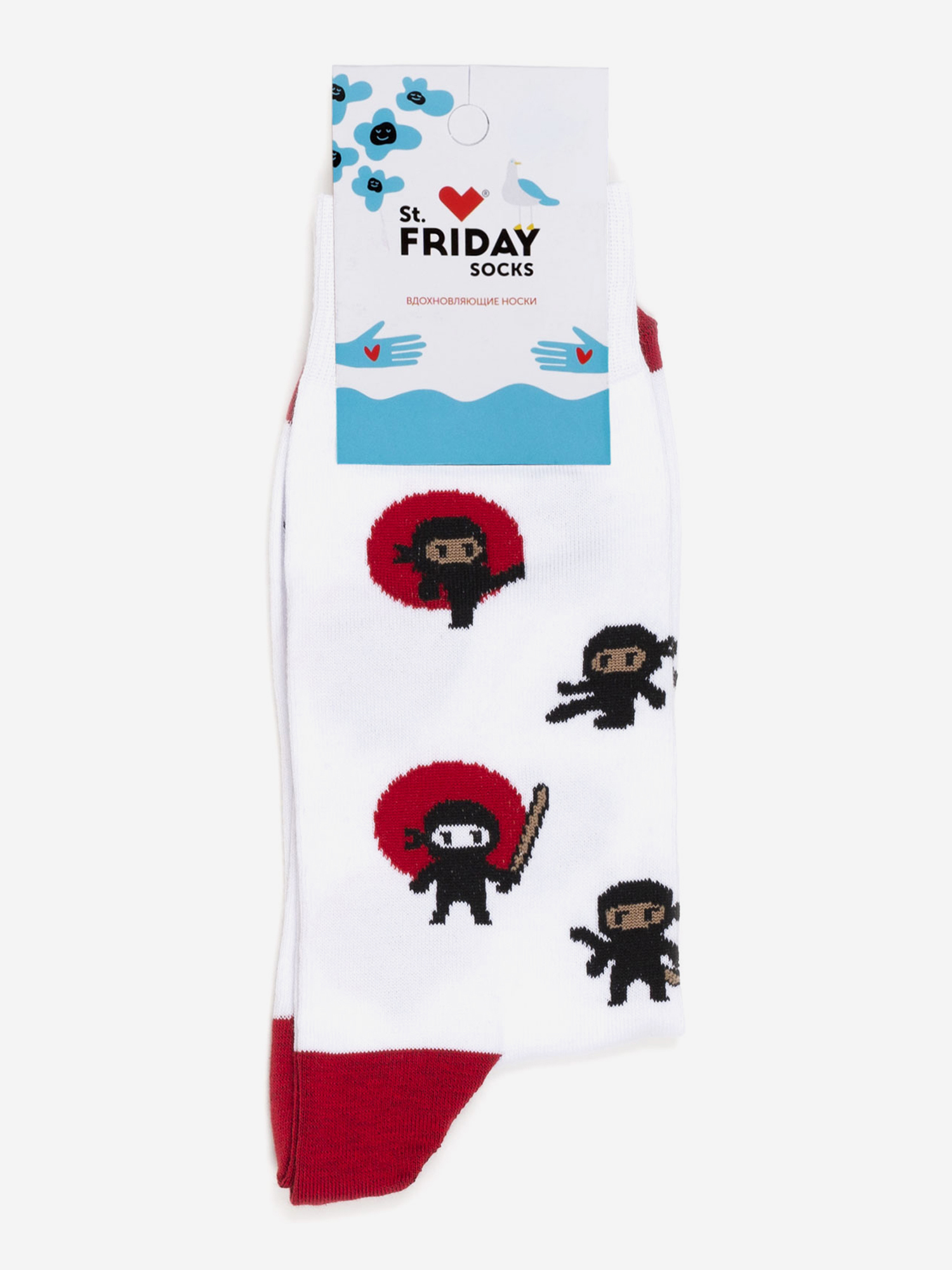

Носки с рисунками St.Friday Socks, Мини ниньдзя, Белый