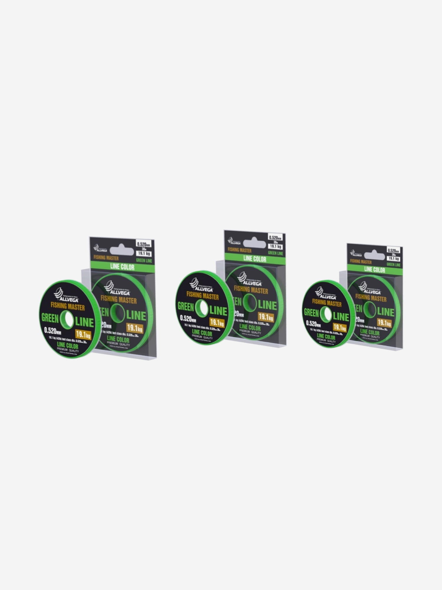 

Леска монофильная ALLVEGA "Fishing Master" 30м 0,520мм (19,1кг) зеленая. Набор 3 штуки., Зеленый