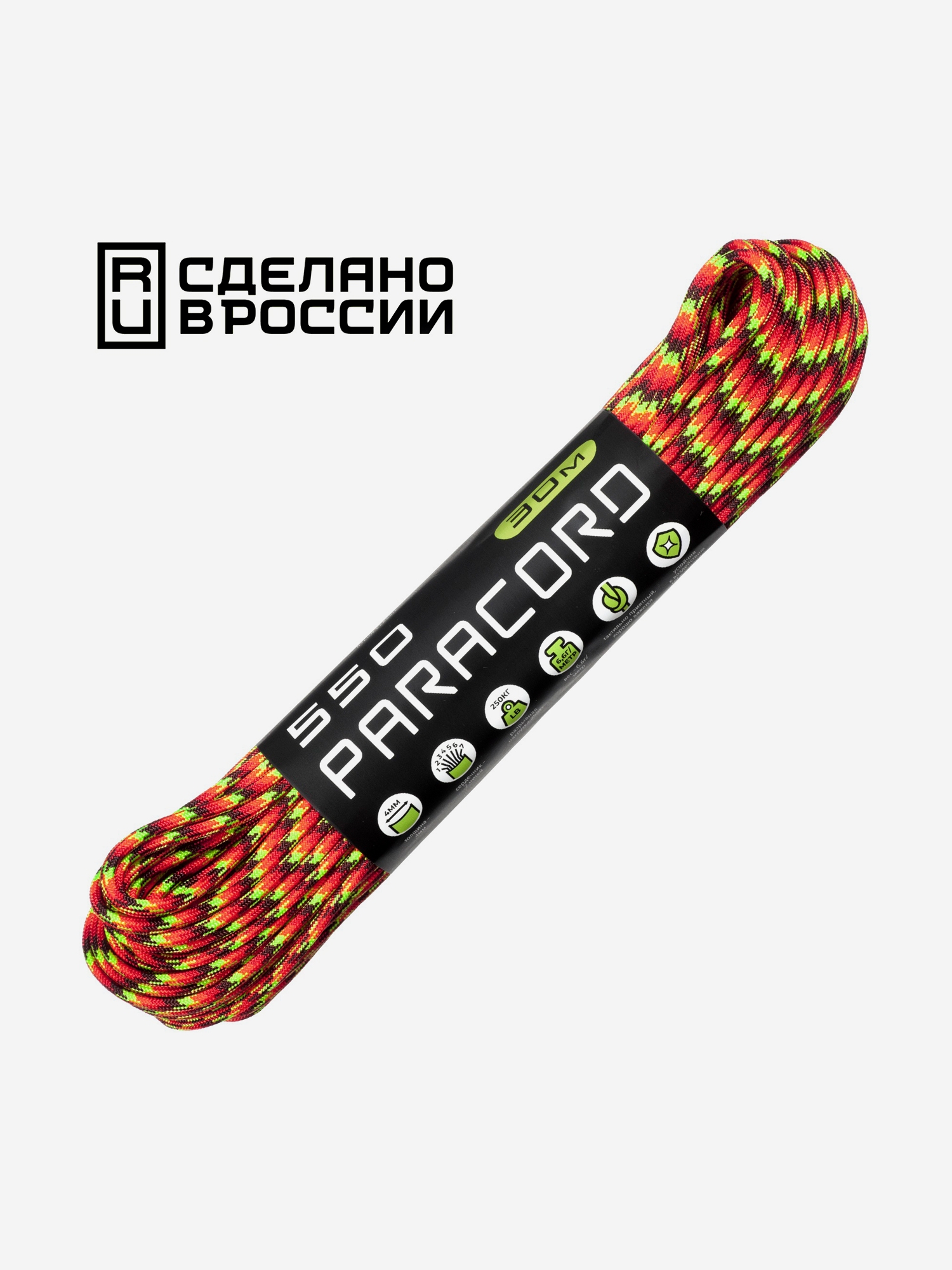 

Паракорд 550 CORD nylon 30м RUS (fireball), Мультицвет