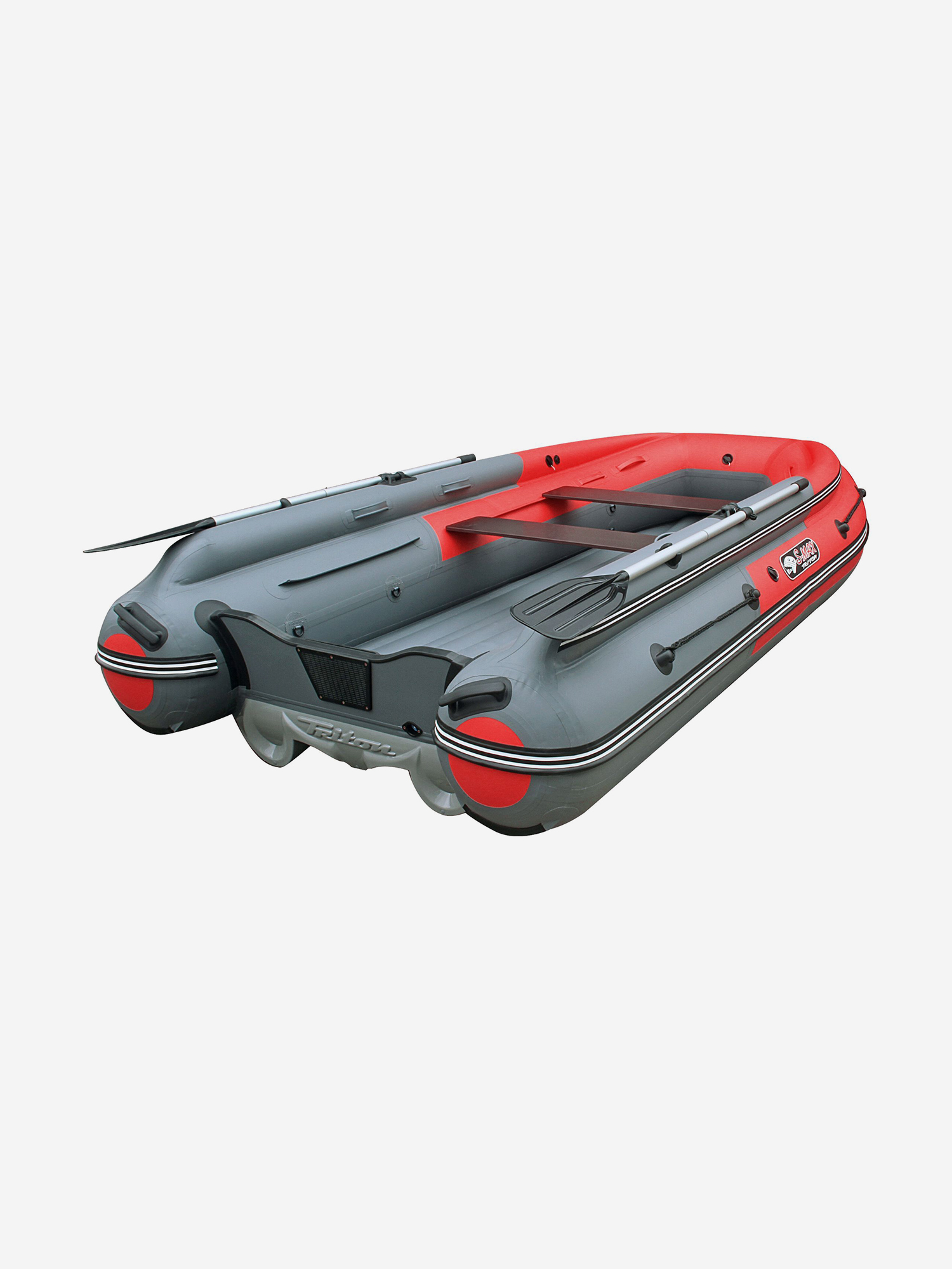 Изображение товара Лодка Reef Triton (Риф Тритон) 425 S-Max серо-красная с интегрированным фальшбортом, Серый/красный
