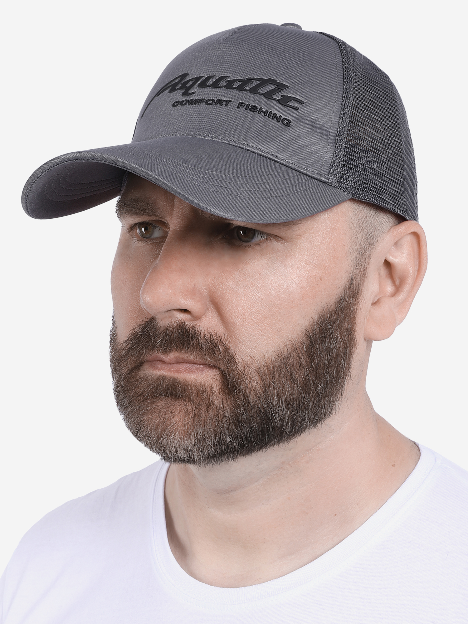 Изображение товара Кепка с логотипом Aquatic КА-11Г изогнутый козырек летняя рыбалка мужская графит