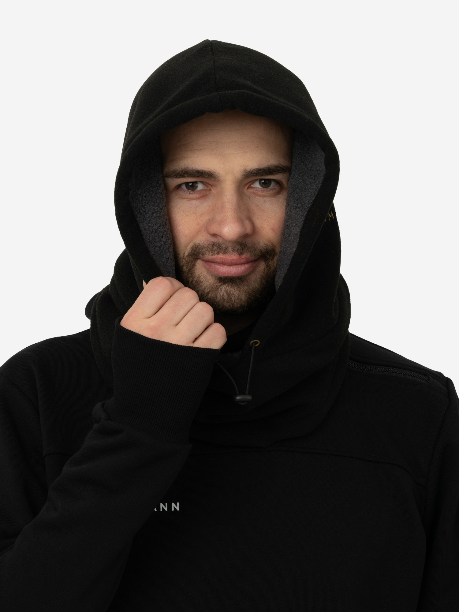 Капор — капюшон флисовый утепленный черный Jägermann, Черный HOOD_21340KSHPJ15-BLACK, размер Без размера - фото 7