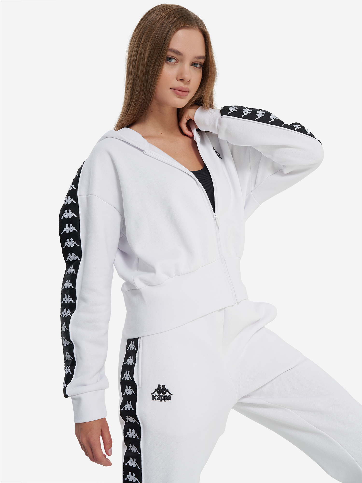 Толстовка женская оверсайз Kappa, белый, арт. 32261bwkap-rzu