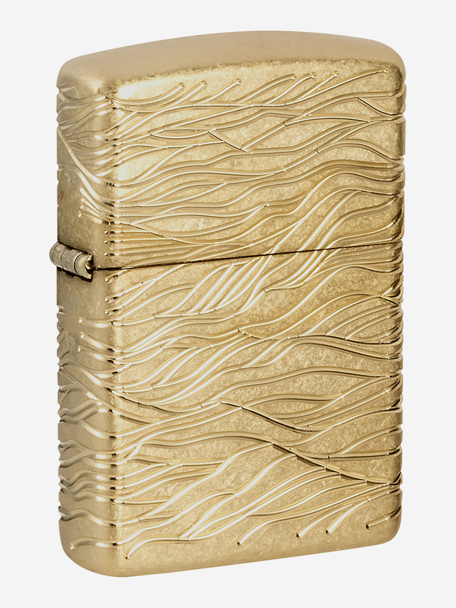 Изображение товара Зажигалка бензиновая ветроустойчивая Zippo Armor Luxury Waves Design Tumbled Brass