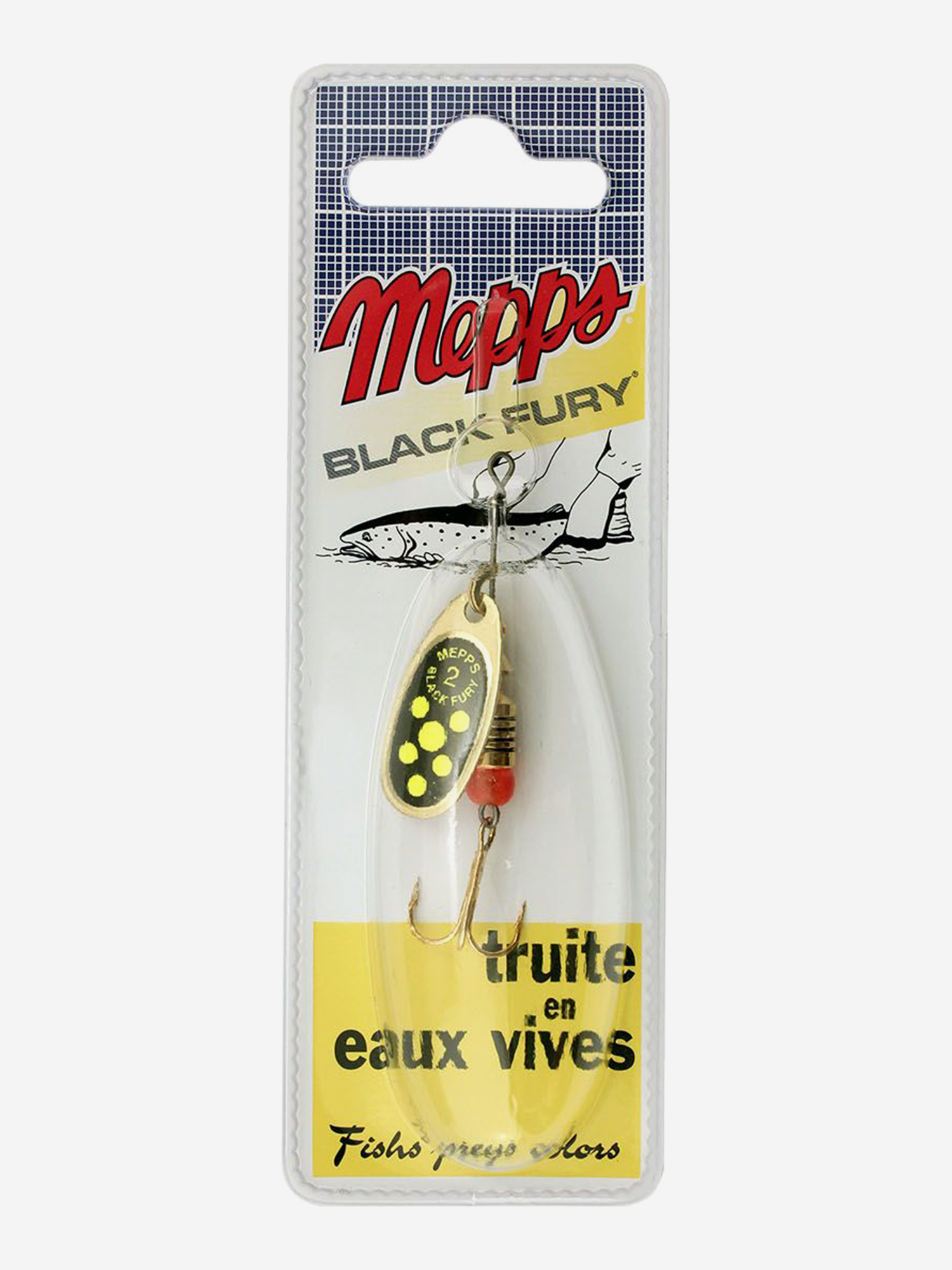 

Блесна вращающаяся MEPPS "Black Fury CHART OR" №2 (4,5г) блистер, Золотой