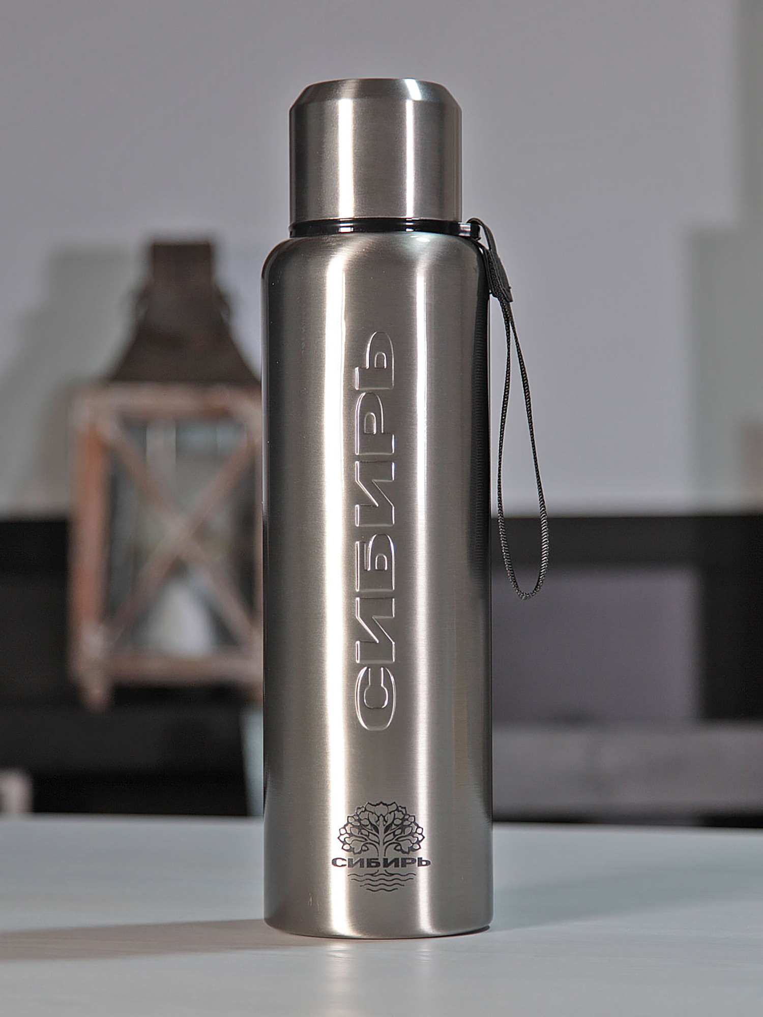 Изображение товара Термос Сибирь Строгий металл 1.5л с ситечком, серебристый