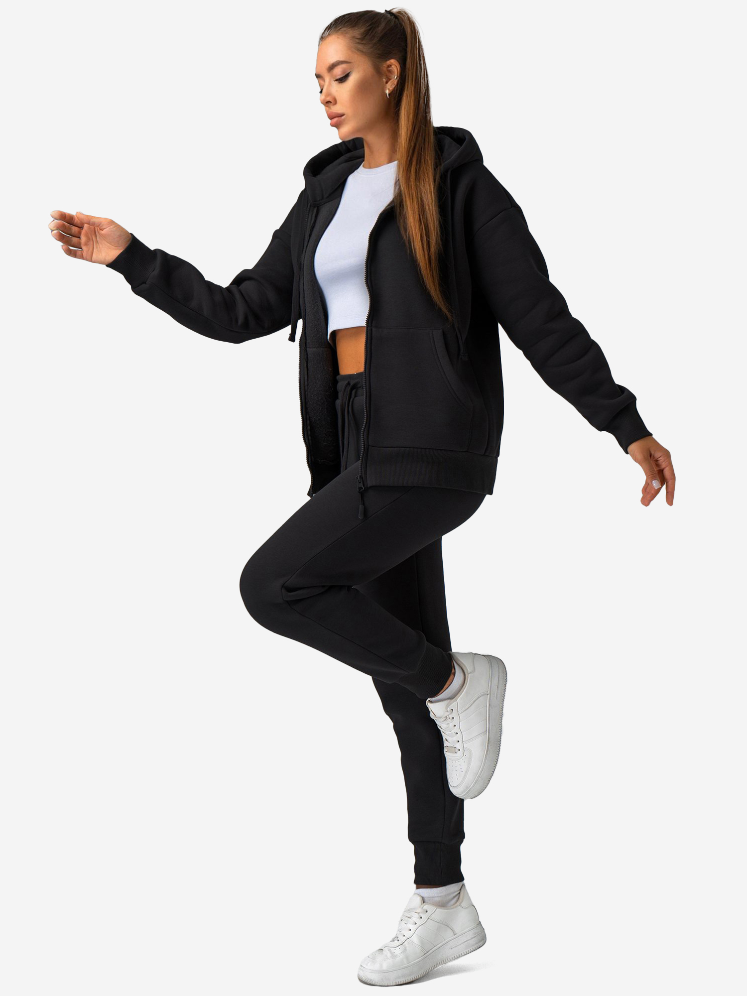 

Костюм спортивный женский с начесом Happyfox, Черный