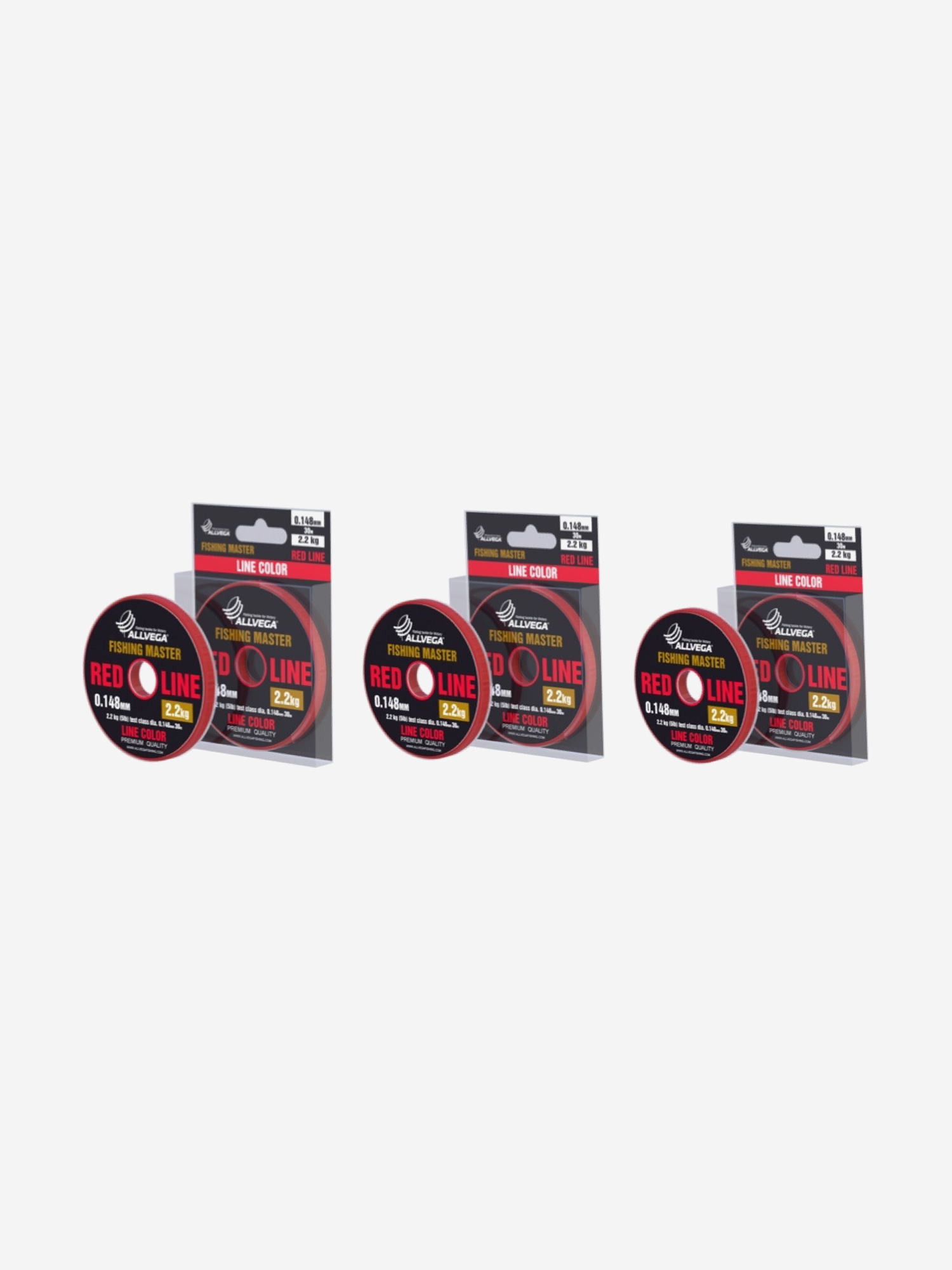 

Леска монофильная ALLVEGA "Fishing Master" 30м 0,148мм (2,2кг) рубиновая. Набор 3 штуки., Красный