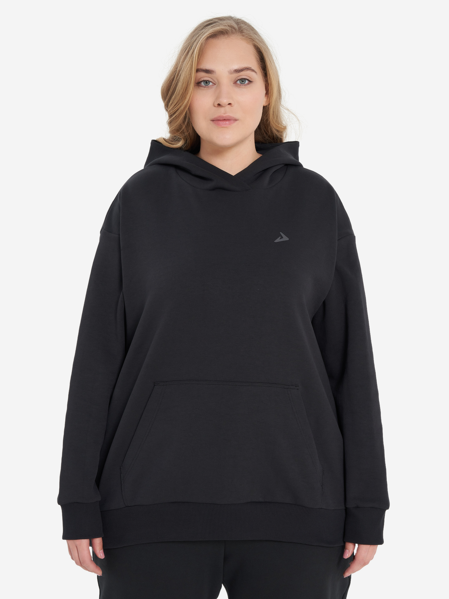 фото Худи женское demix, plus size, черный