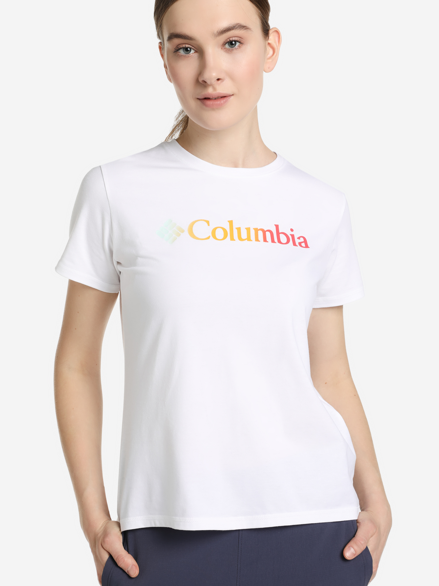 Футболка женская Columbia Sun Trek SS Graphic Tee, Белый футболка женская columbia daisy days ss graphic tee белый