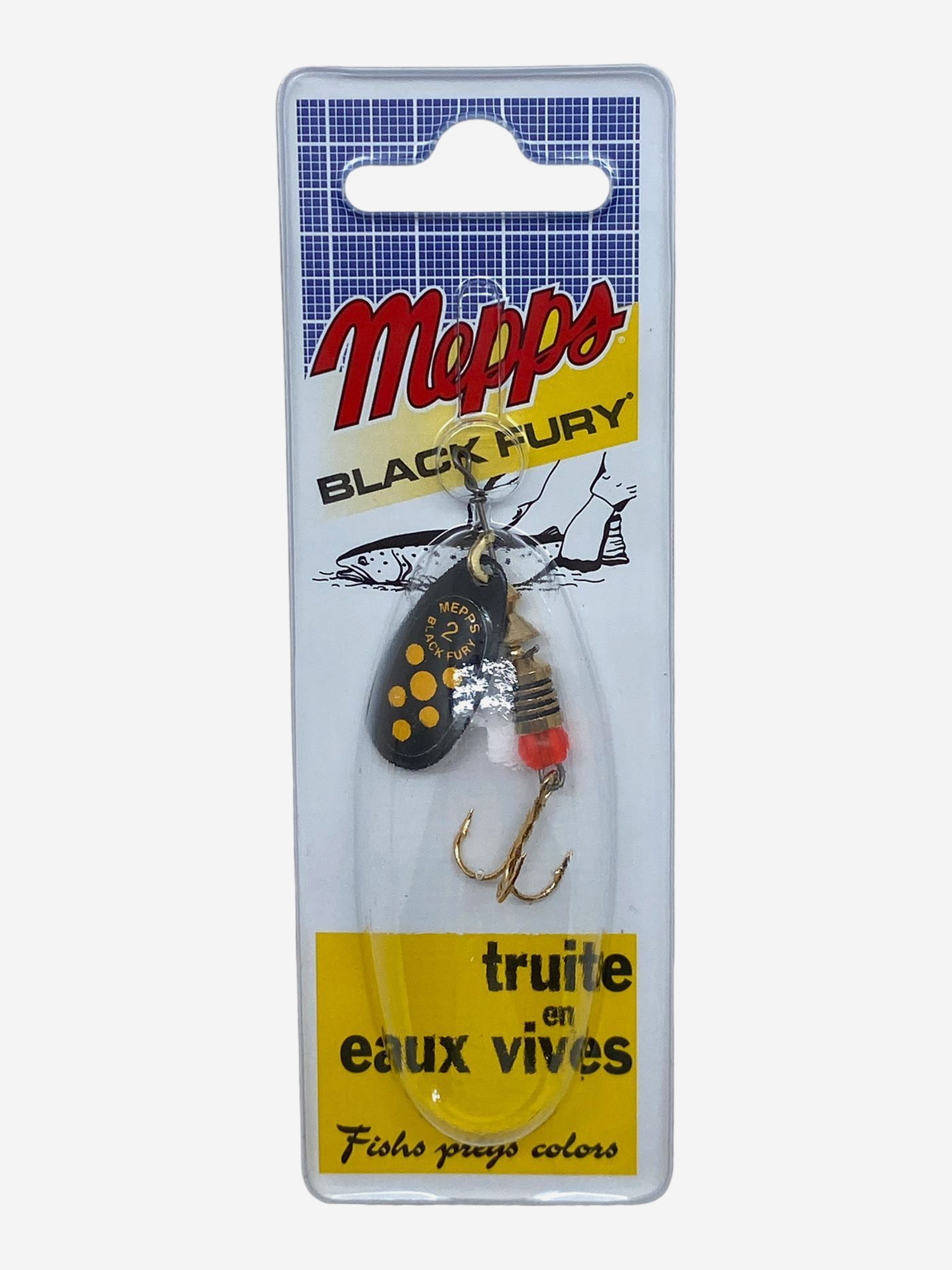

Блесна вращающаяся MEPPS "Black Fury JAUNE NR" №2 (4,5г) блистер, Черный
