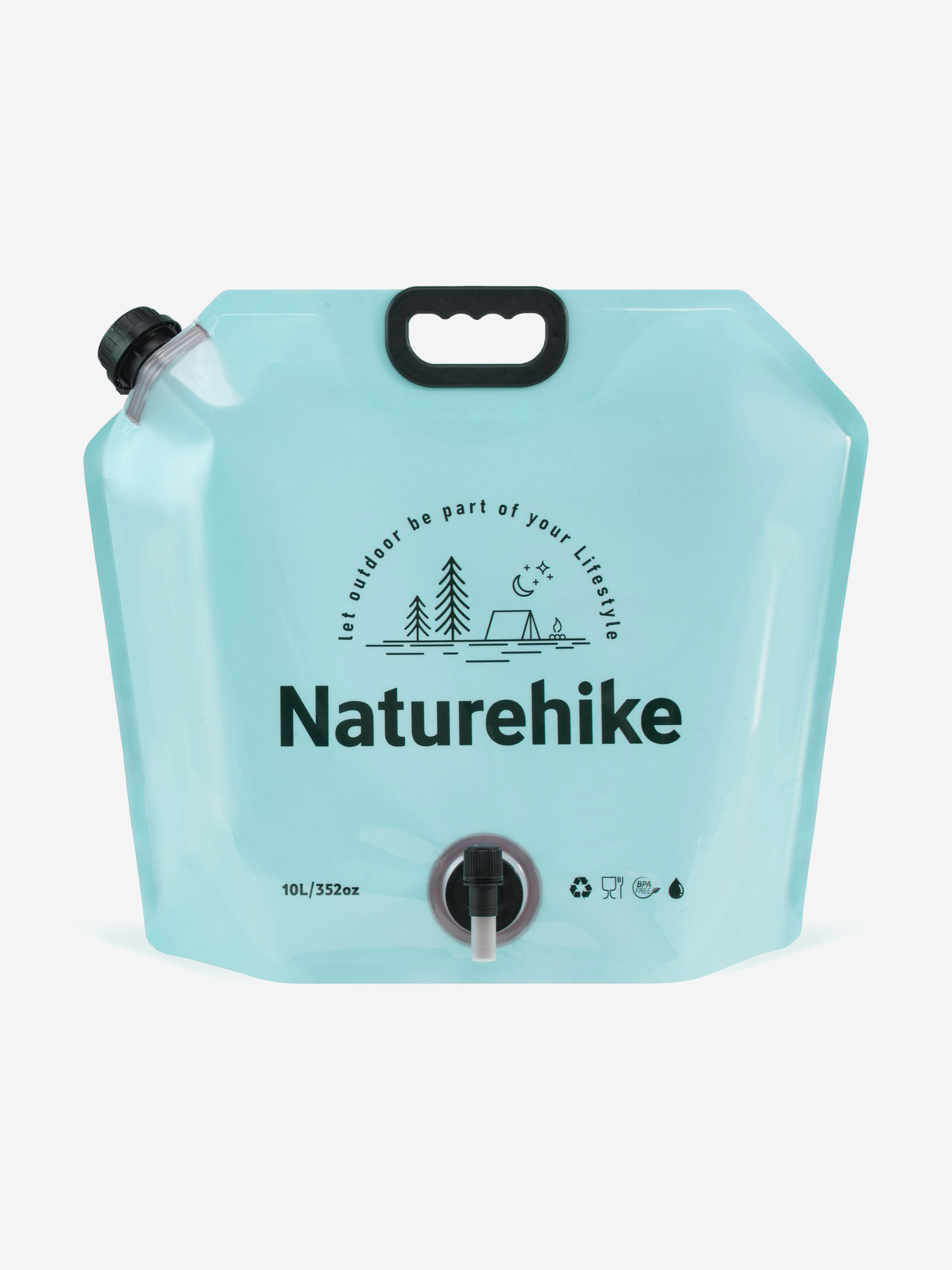 

Мягкая канистра Naturehike, с клапаном для воды, 10л, голубая, Голубой