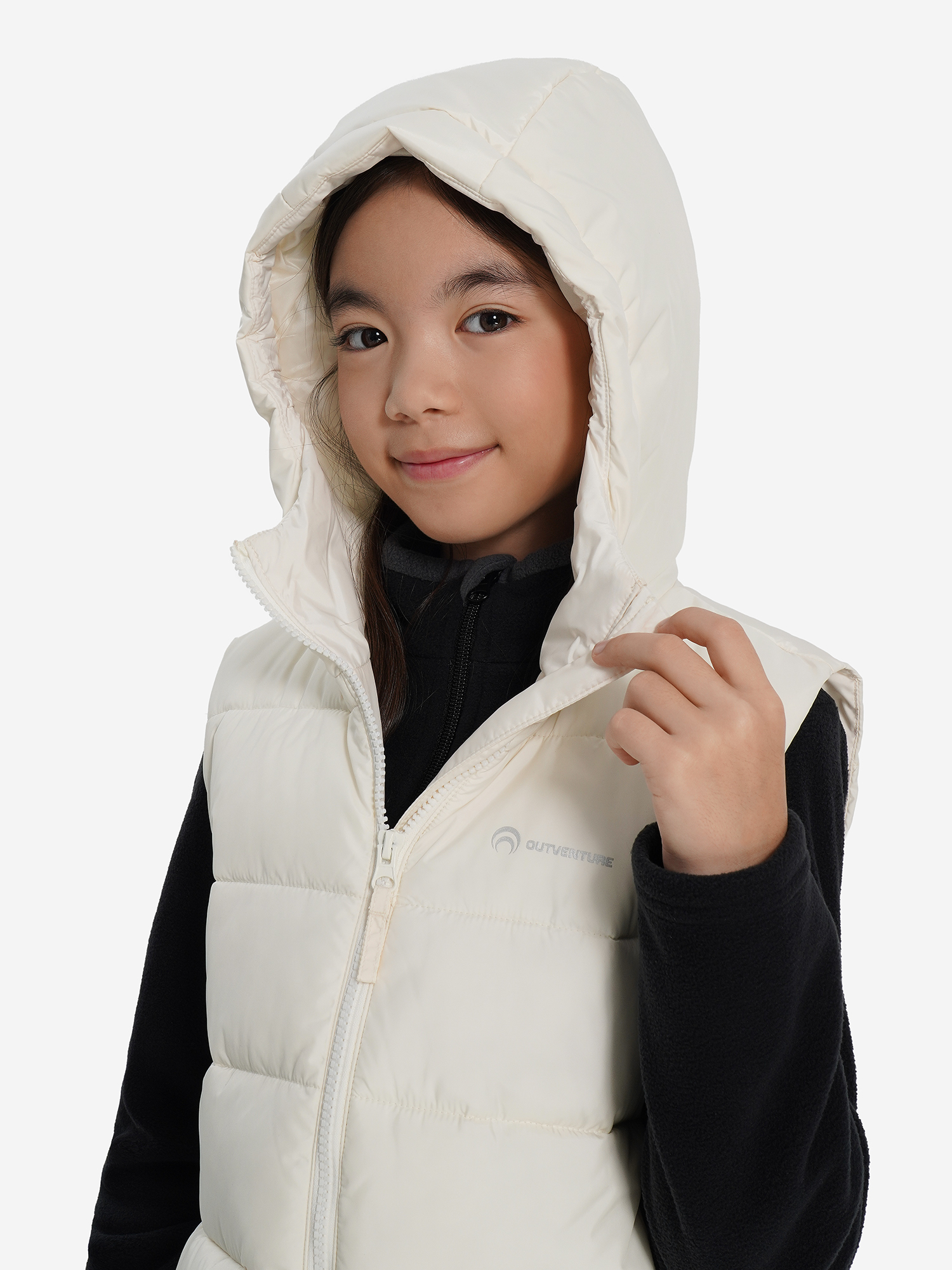 фото Жилет утепленный для девочек outventure, бежевый