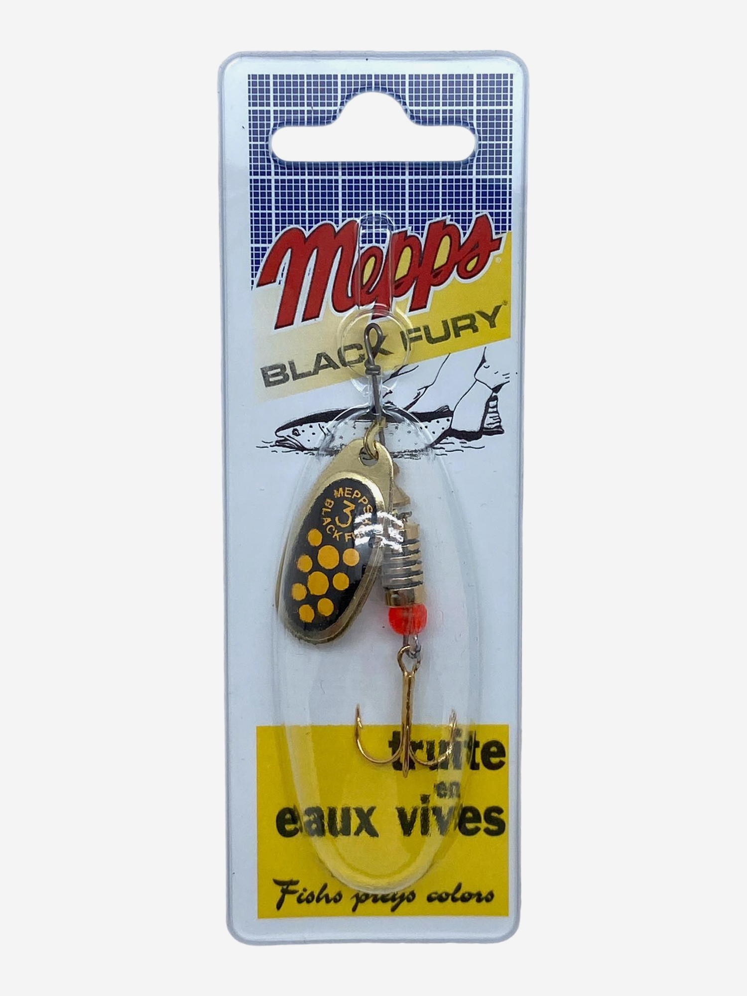 

Блесна вращающаяся MEPPS "Black Fury JAUNE OR" №3 (6,5г) блистер, Золотой