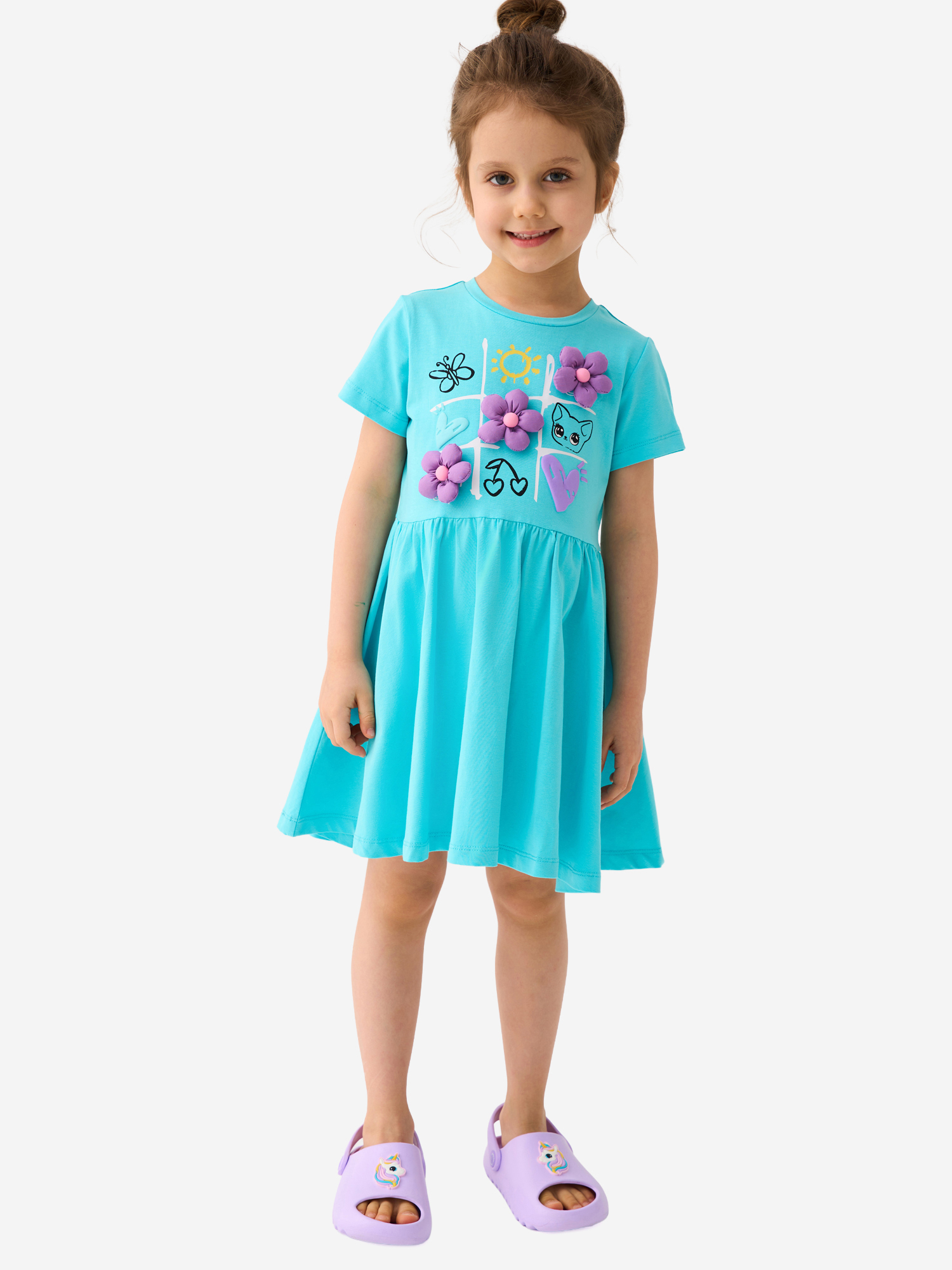 Изображение товара Платье PlayToday для девочек 95% хлопок 5% эластан спортивного стиля