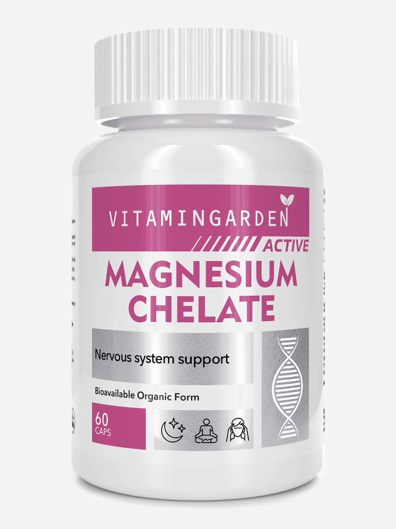 Изображение товара Магний Хелат VITAMIN GARDEN ACTIVE, 60 капсул Изображение товара Магний Хелат VITAMIN GARDEN ACTIVE, 60 капсул