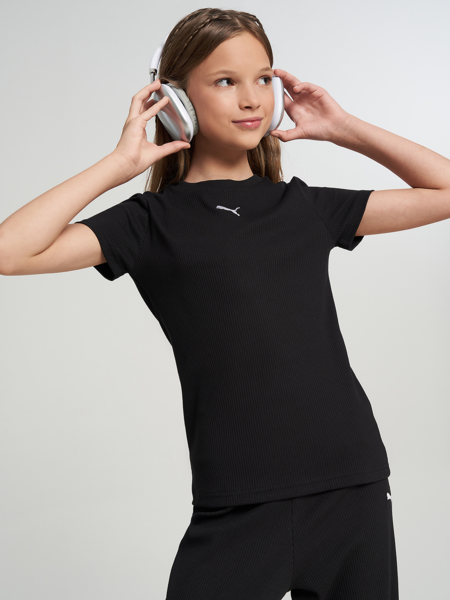 Изображение товара Детская футболка PUMA с логотипом, экологичная, летняя, прямой крой