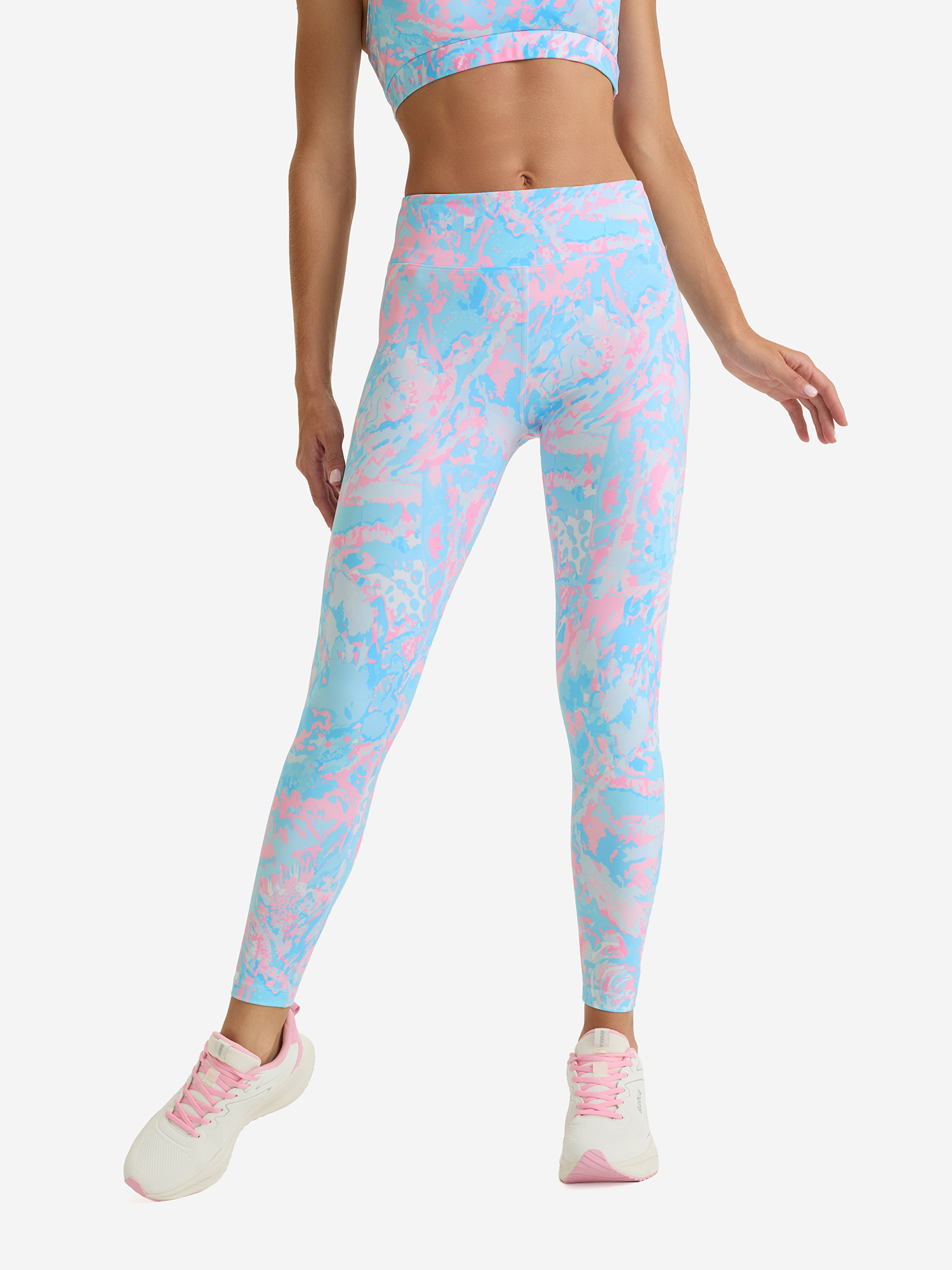 Изображение товара Женские спортивные легинсы BARKA для йоги фитнеса и тренировок белый голубой розовый