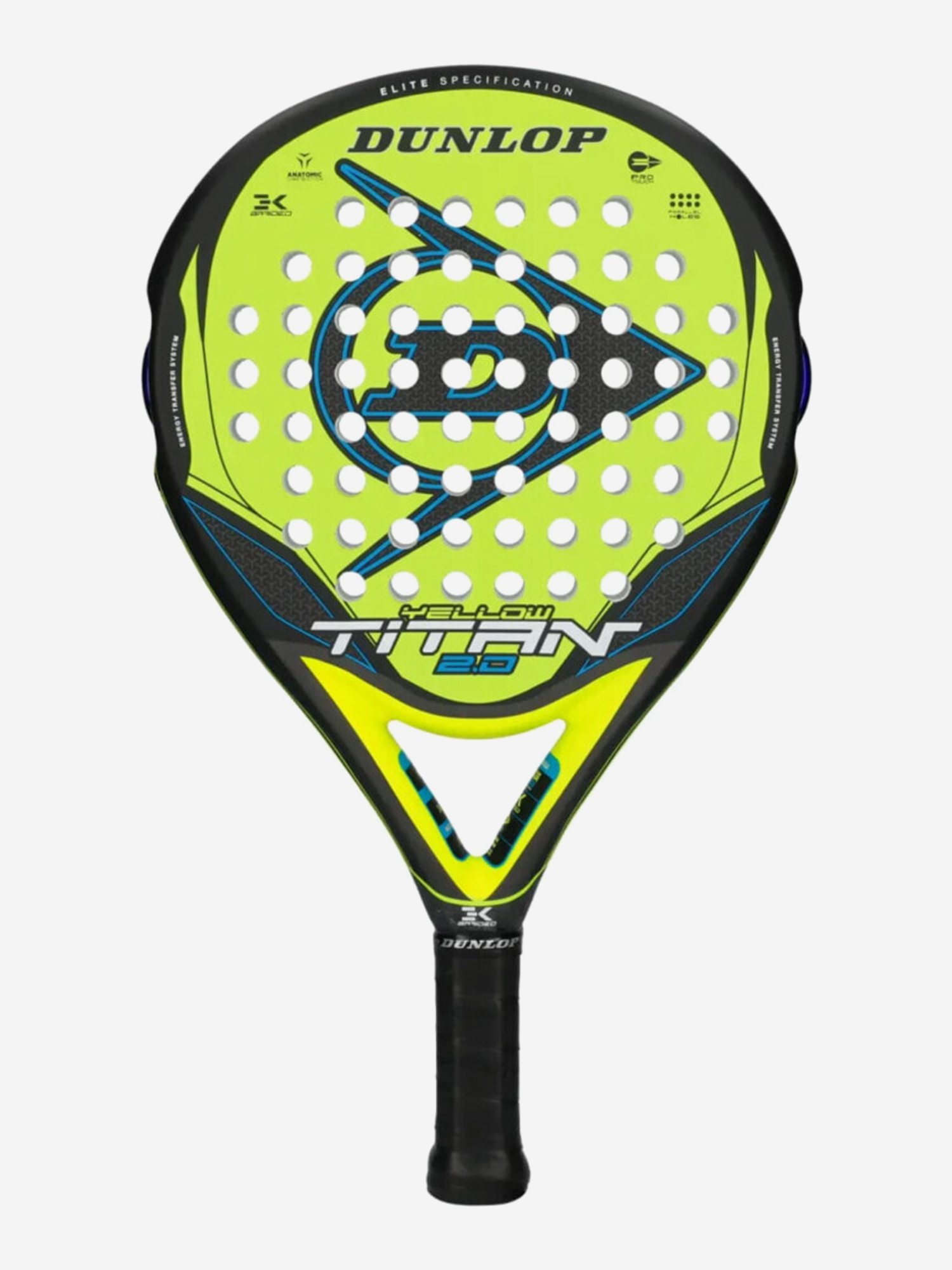 Изображение товара Ракетка для падела Dunlop Titan 2.0 Yellow Blue профессиональная универсальная
