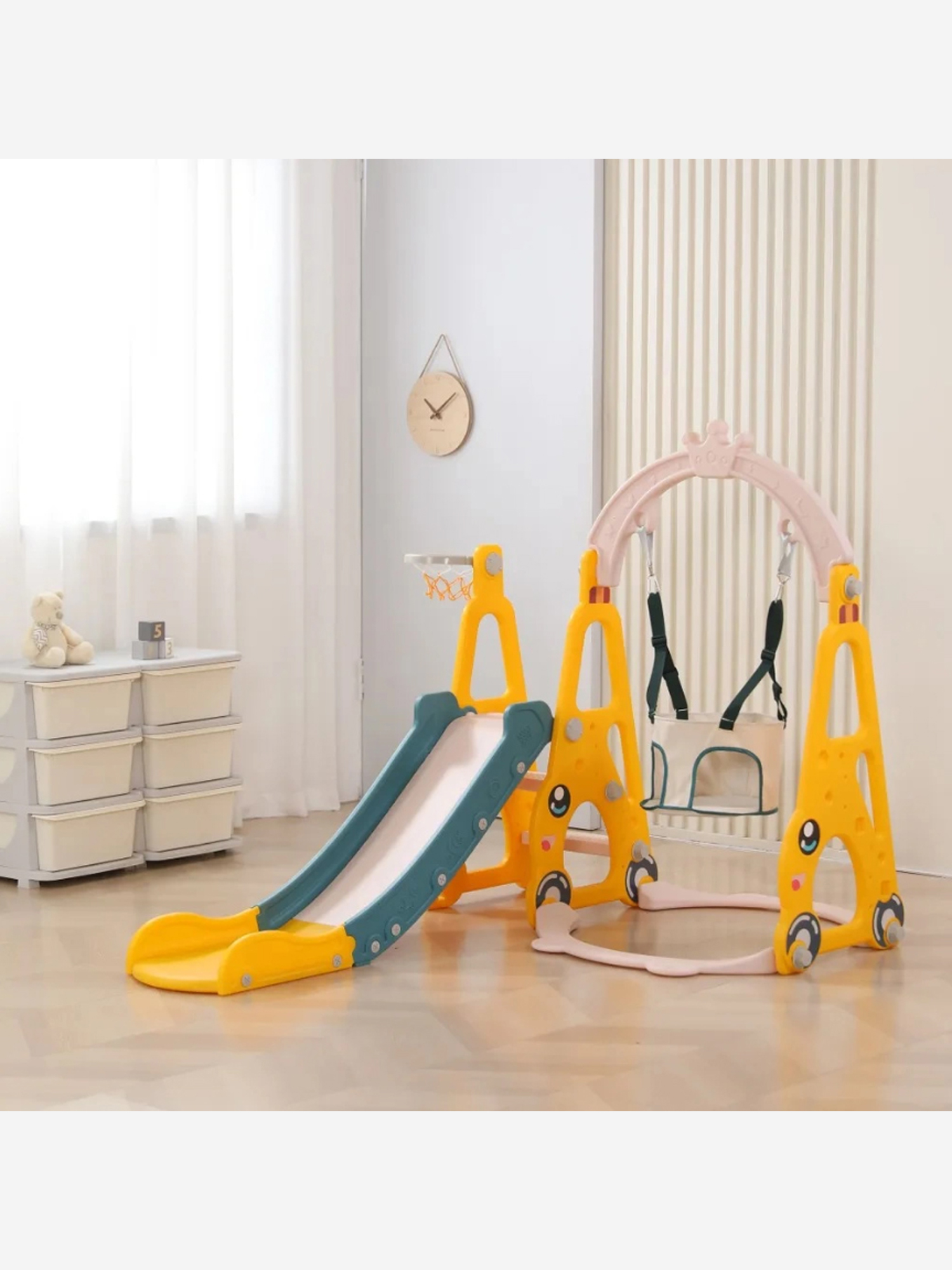 

Горка с качелями UNIX Kids Funny Car (138 cm) Yellow, Желтый